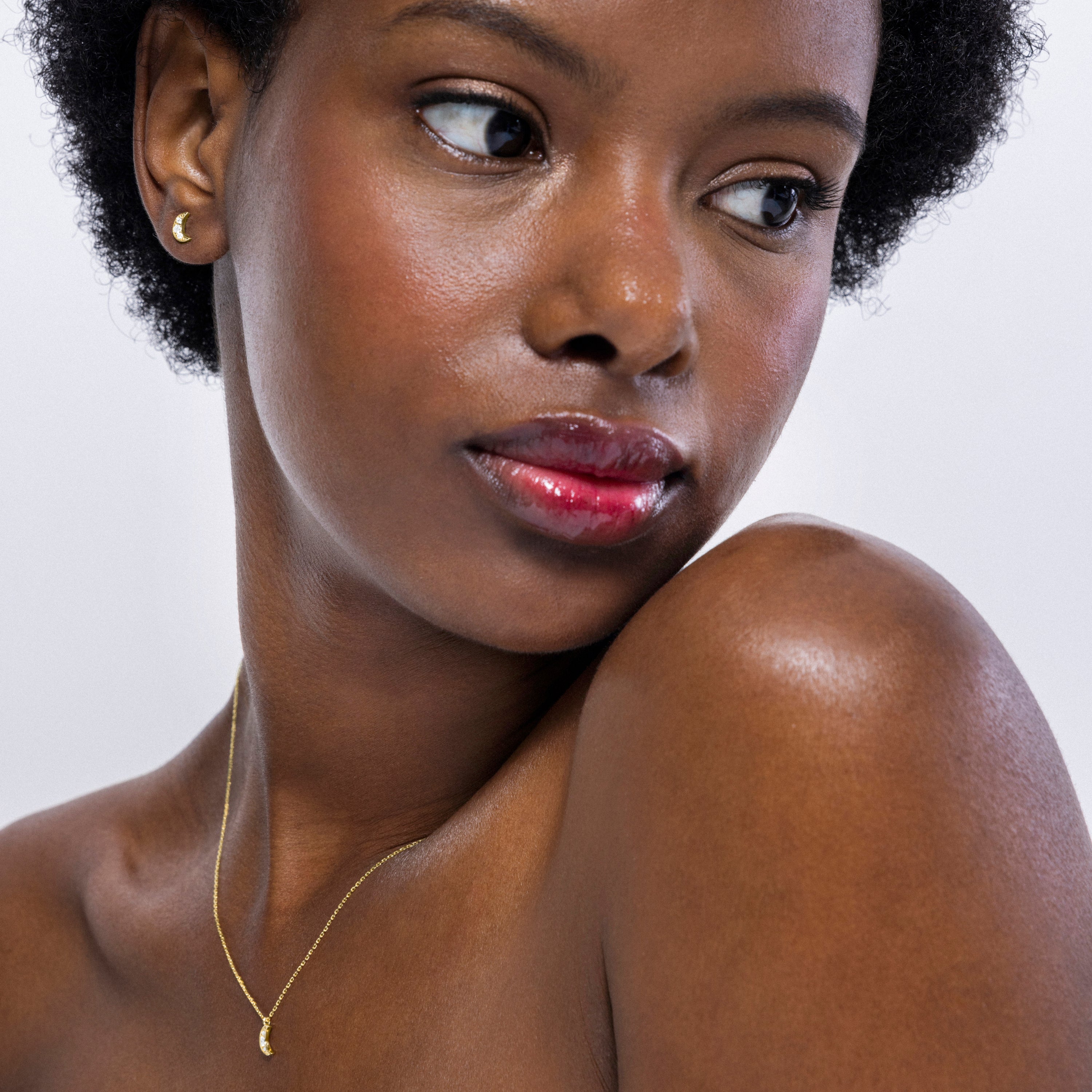 Collar Moon oro de ley de 18k y diamantes