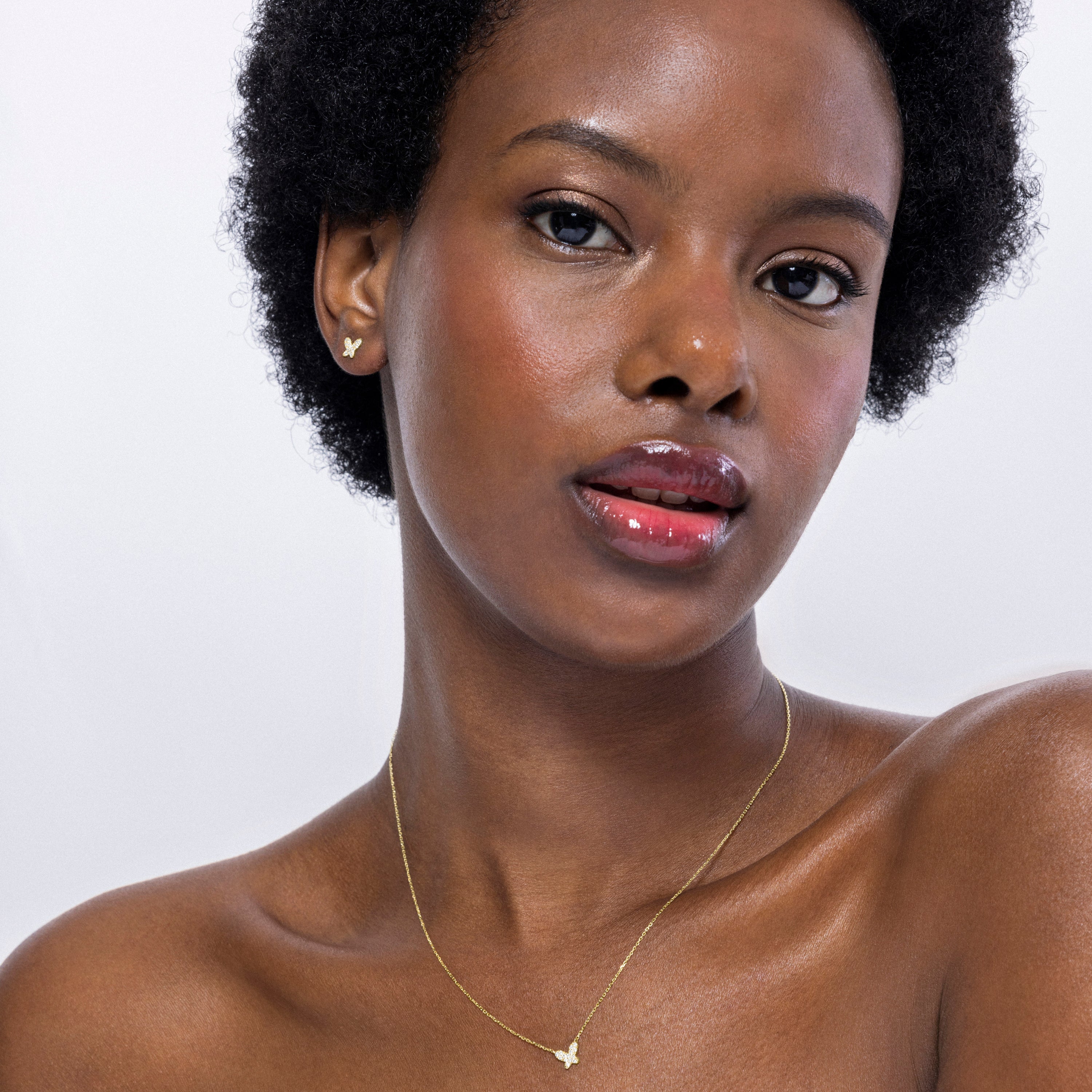 Collar Butterfly oro de ley de 18k y diamantes