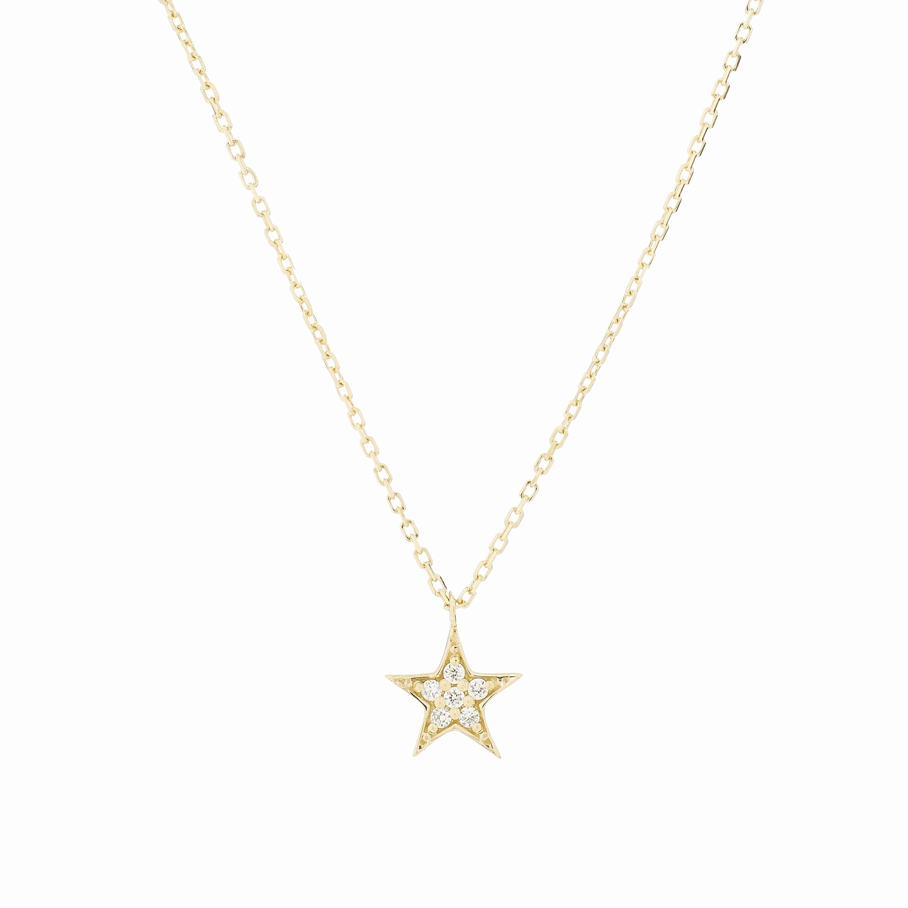Collar Star oro de ley de 18k y diamantes