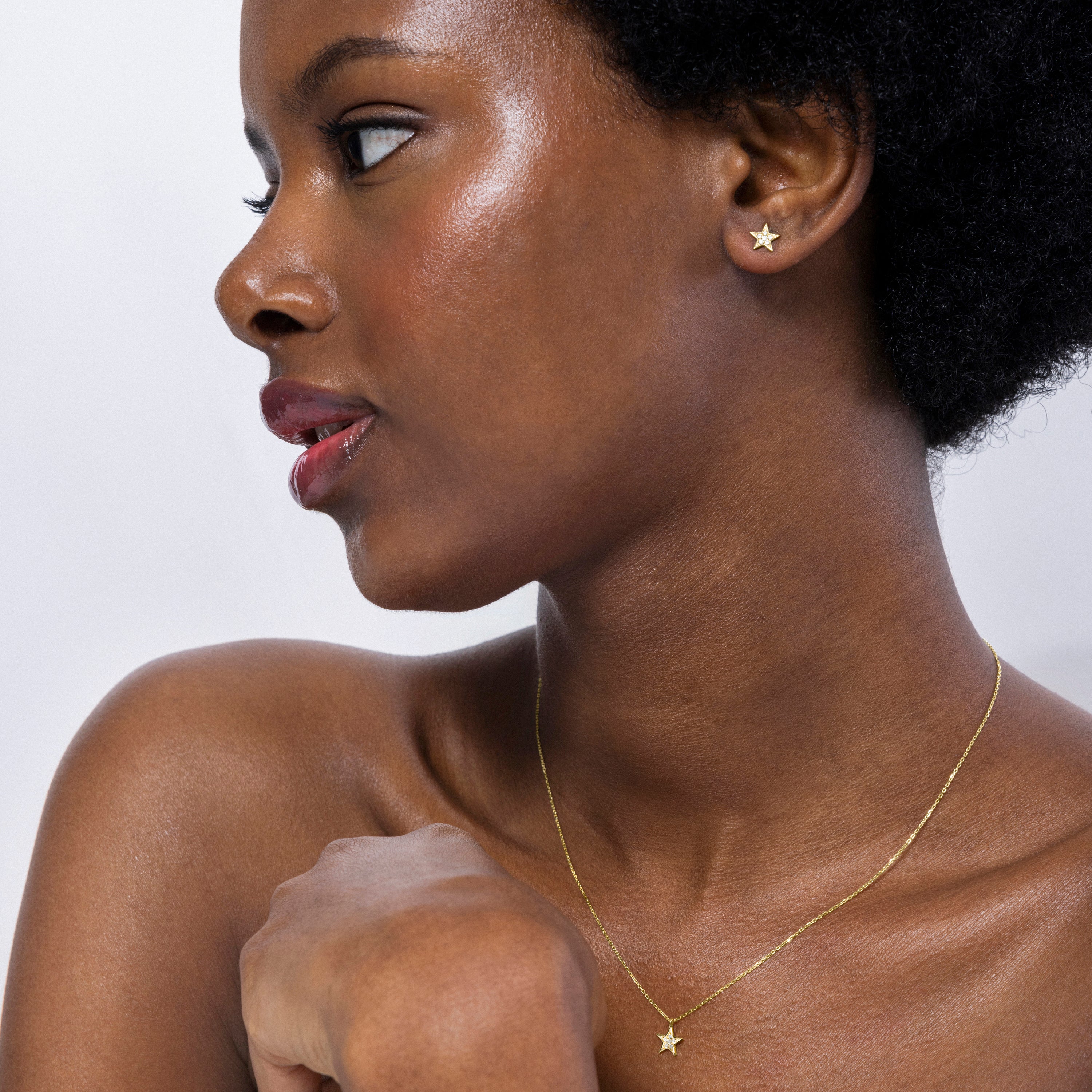 Collar Star oro de ley de 18k y diamantes