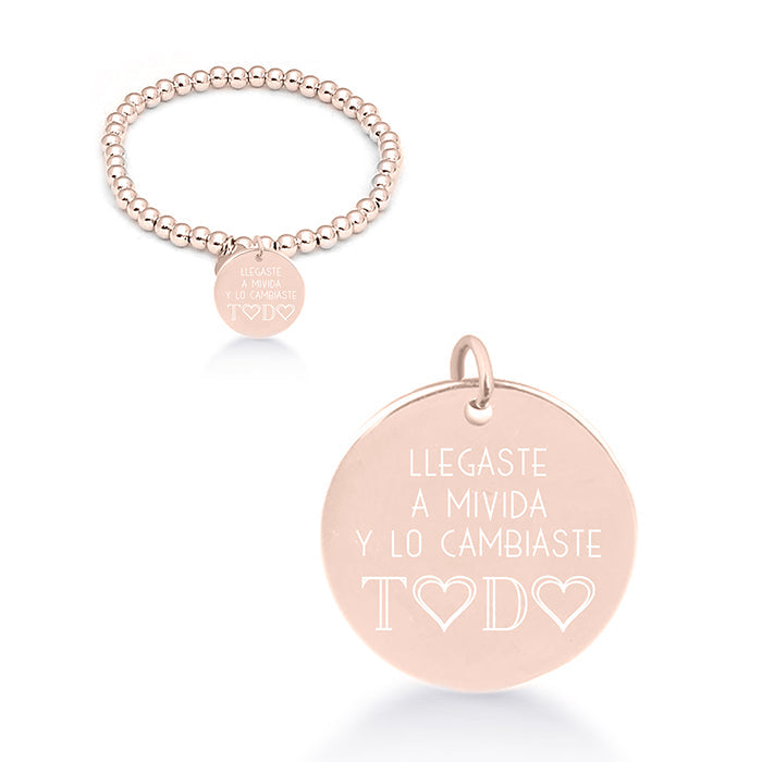 Pulsera de Plata de Ley 925 acabada en oro rosa de 18K - Mi Sol