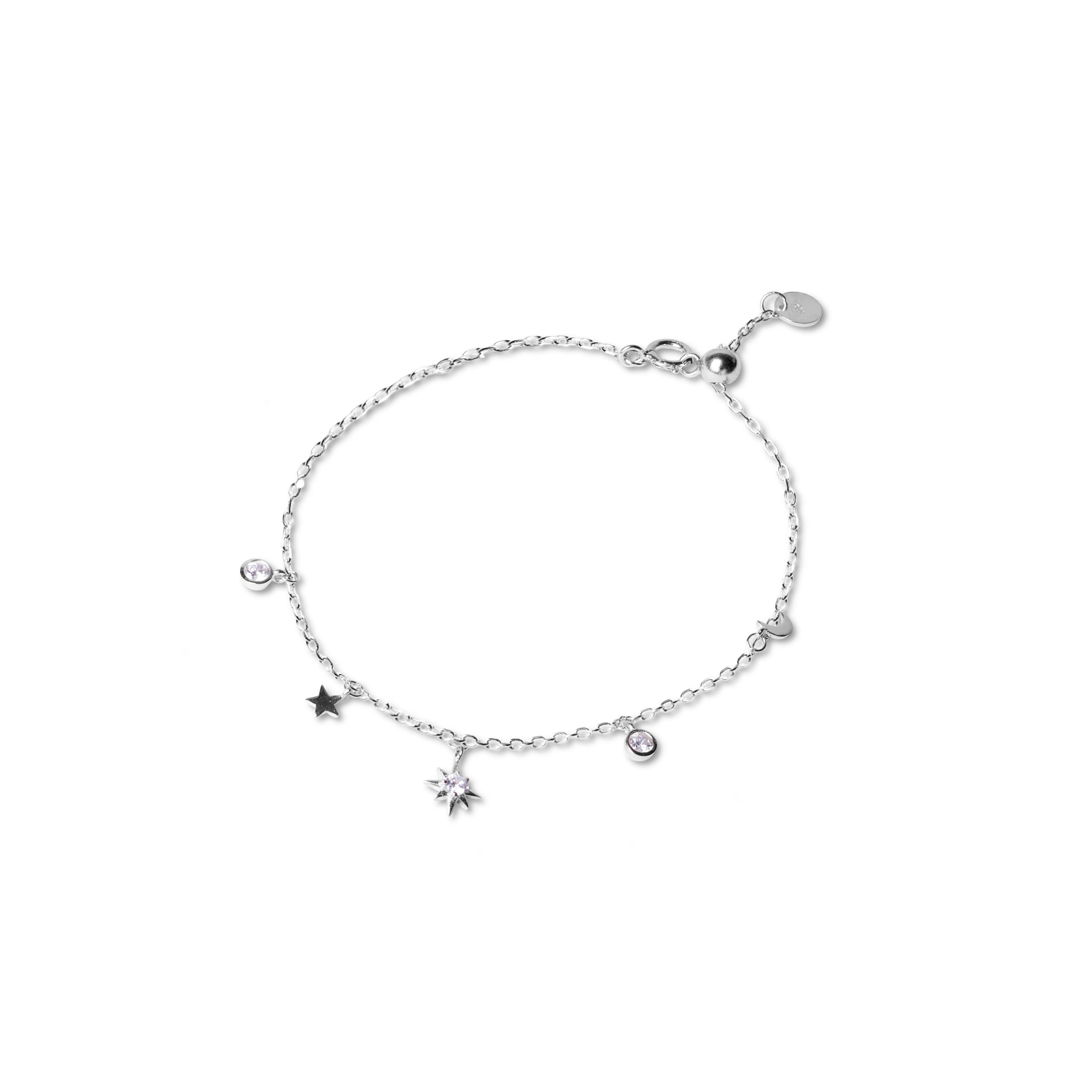 Pulsera de Plata de Ley 925 con Circonita Brillante acabada en rodio - Oyazia