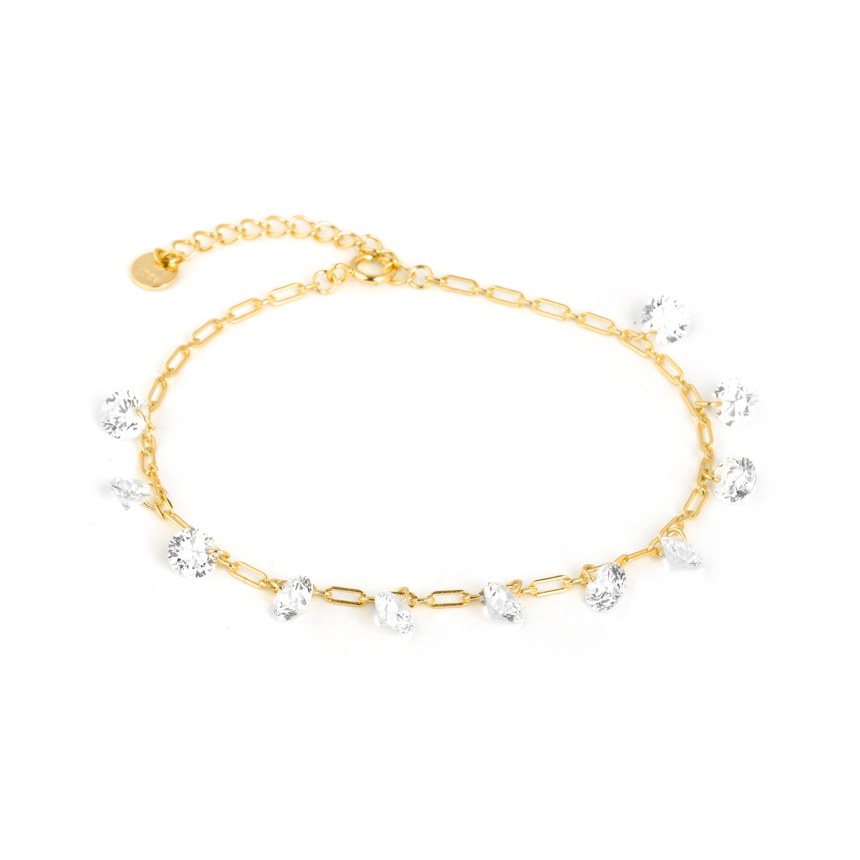 Pulsera de Plata de Ley 925 y Circonita Brillante acabado en oro amarillo 18k - Icamia