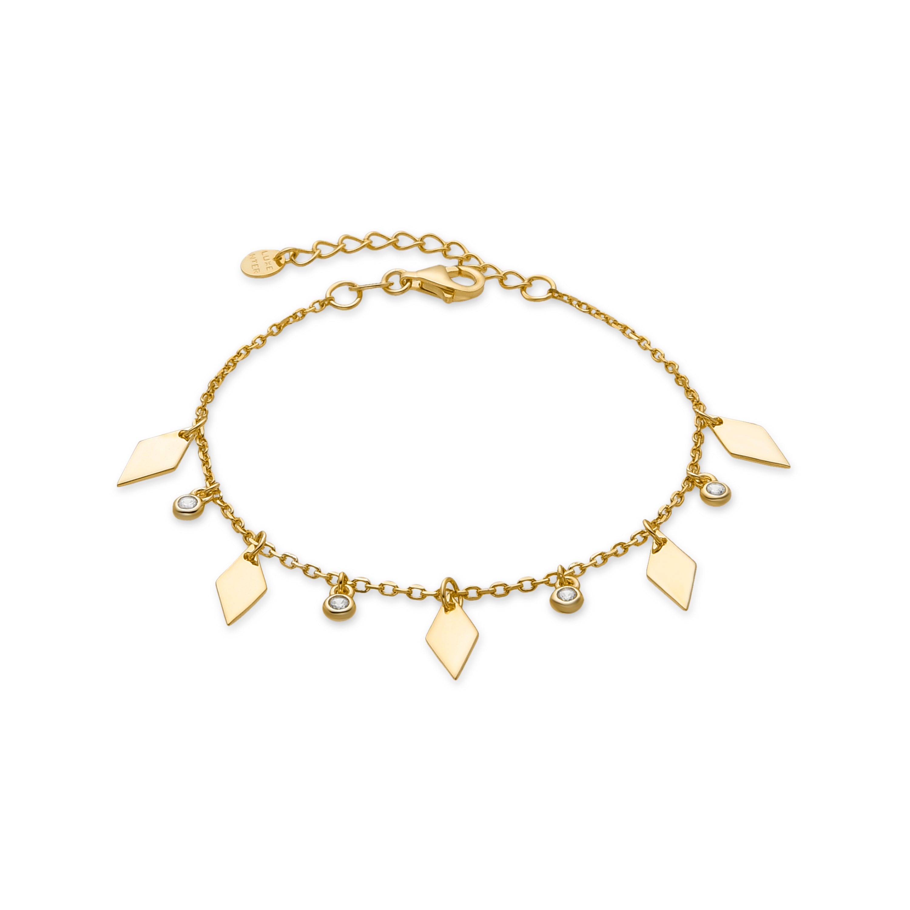 Pulsera de Plata de Ley 925 y Circonita Brillante acabada en oro amarillo de 18k - Suki