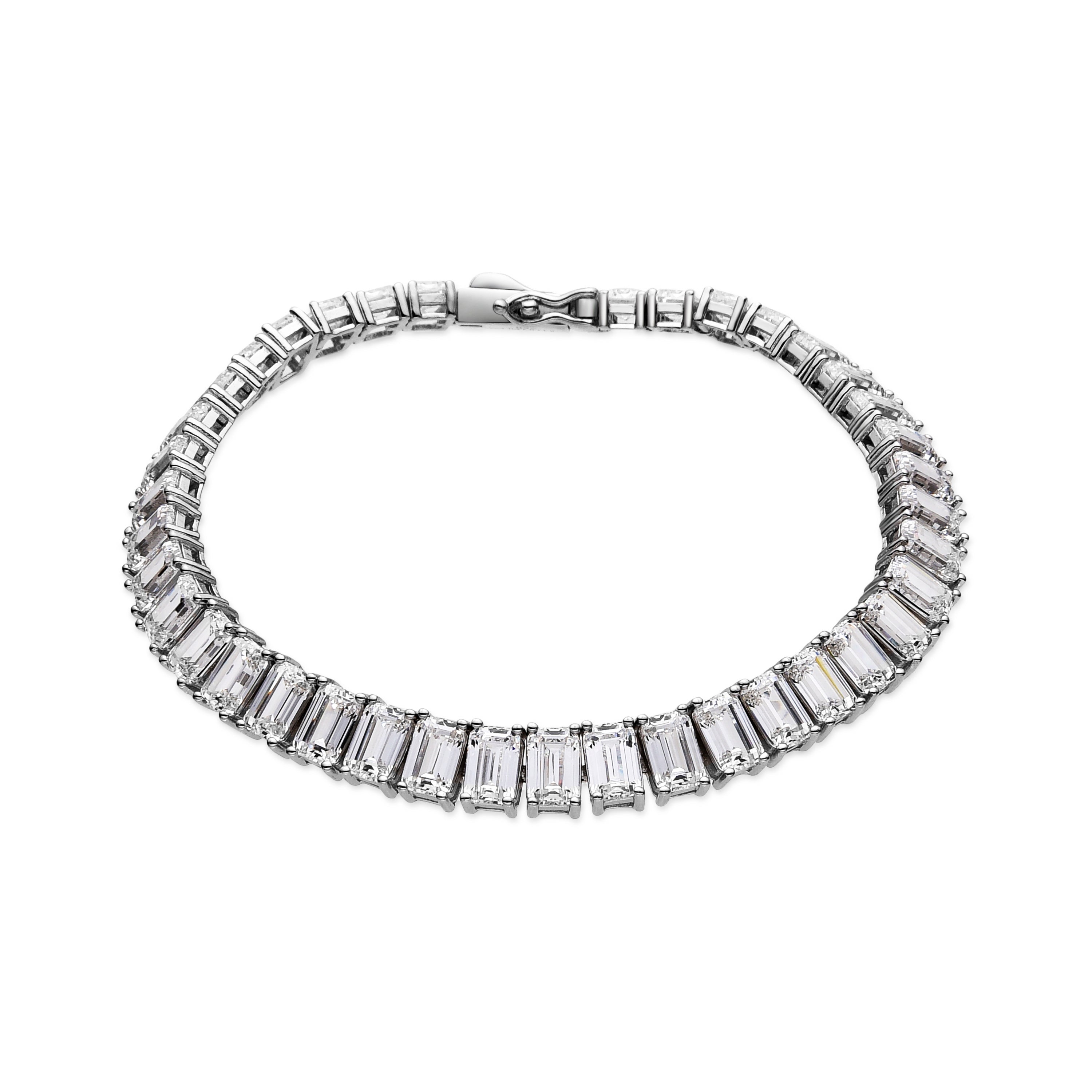 Pulsera de Plata de Ley 925 y Circonita Brillante acabado en rodio - Kru