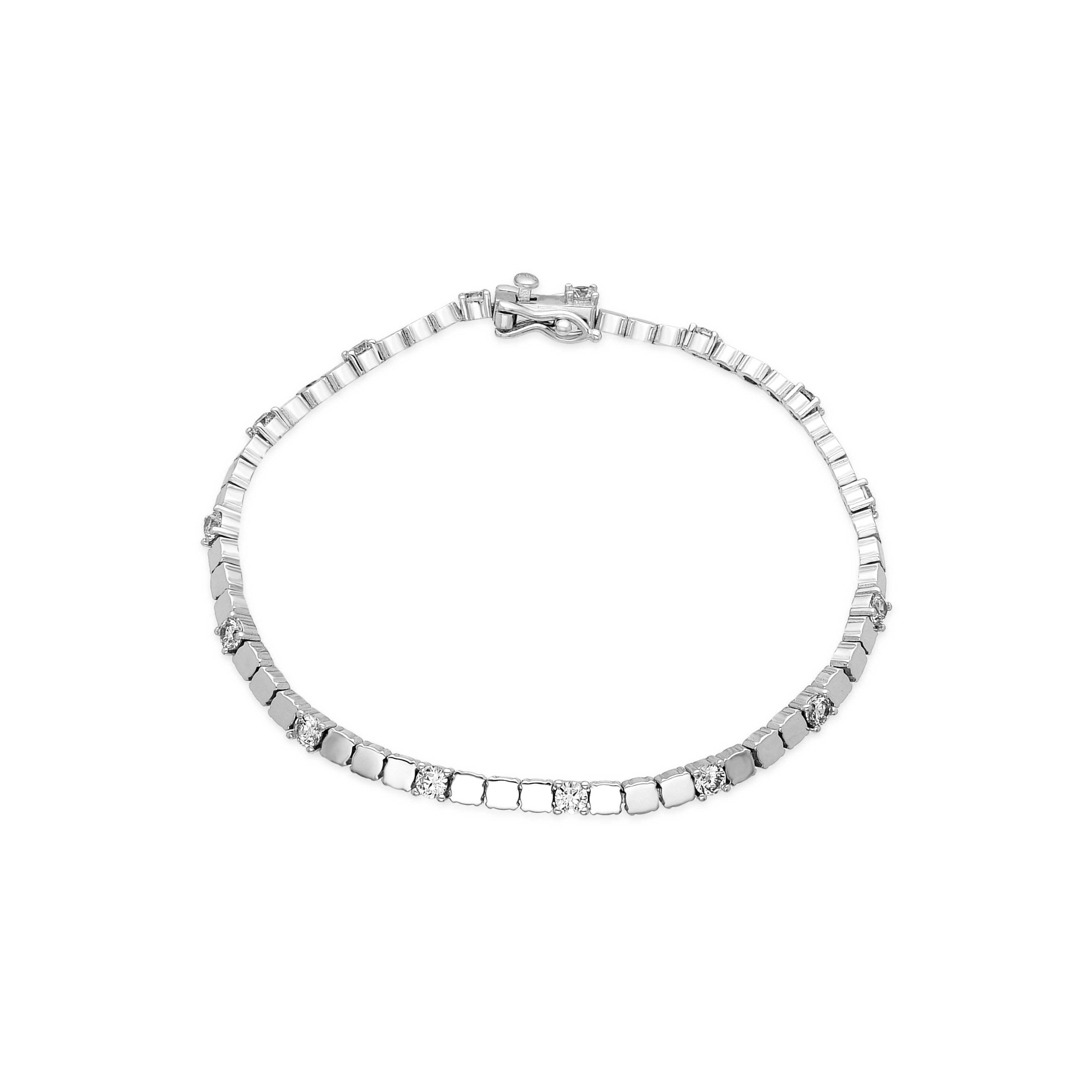 Pulsera de Plata de Ley 925 y Circonita Brillante acabado en rodio - Dorane