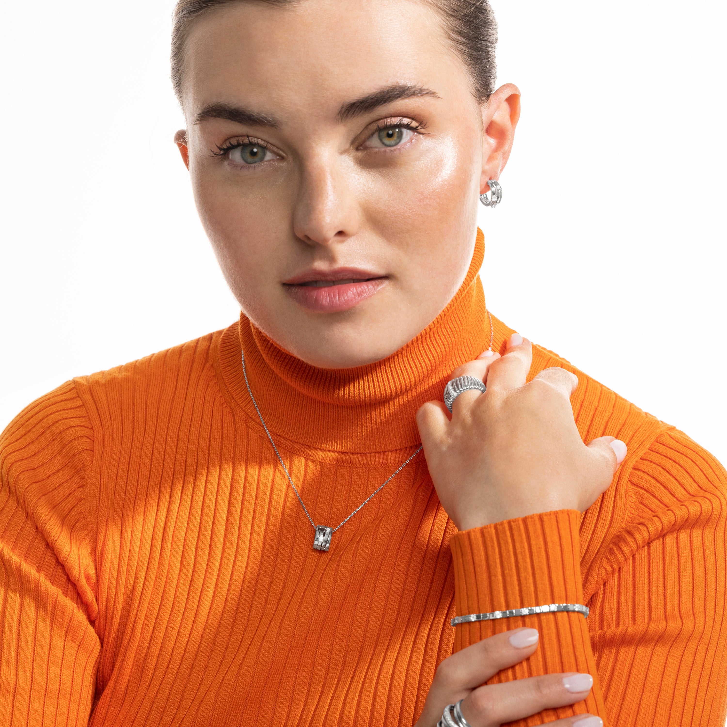 Pulsera de Plata de Ley 925 y Circonita Brillante acabado en rodio - Dorane