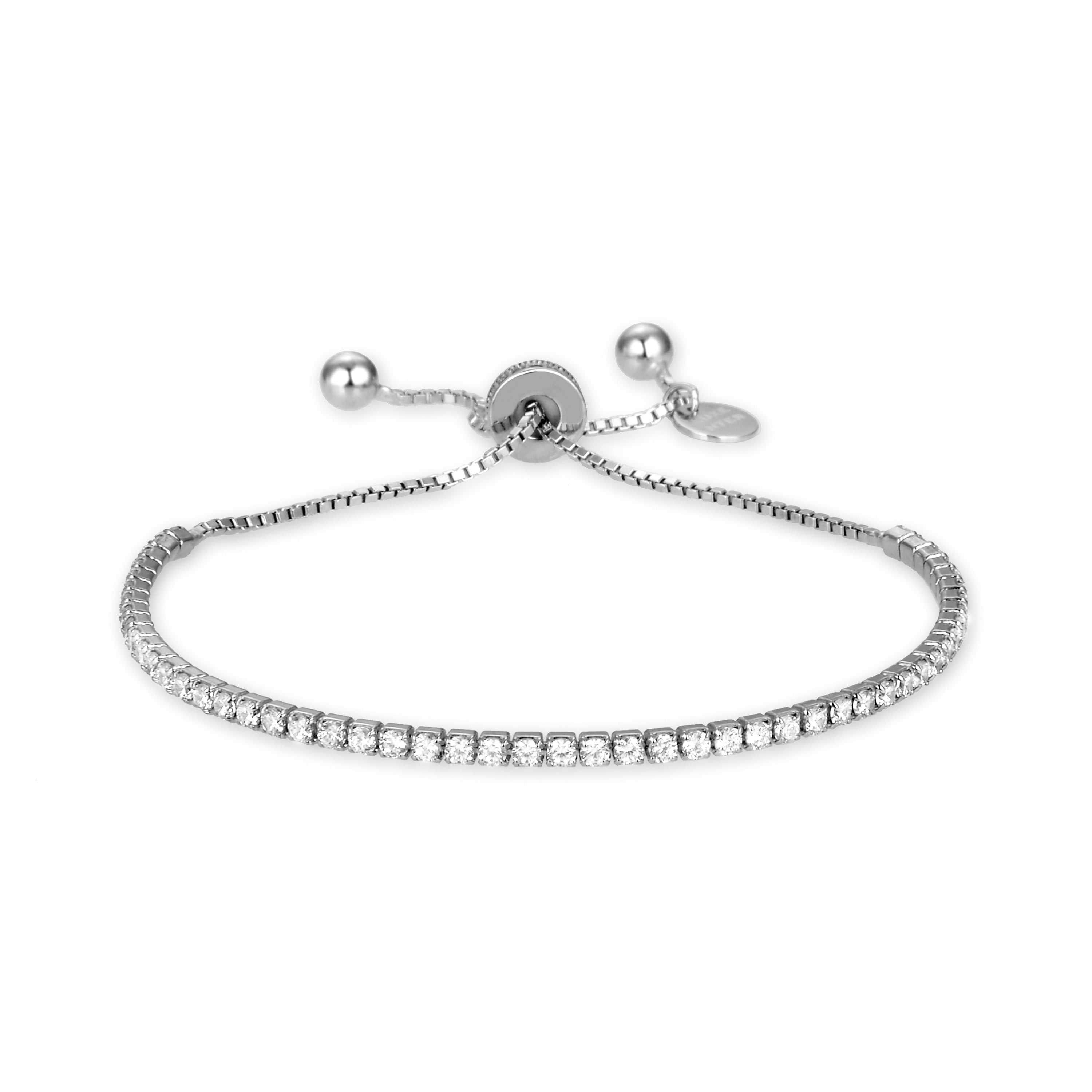 Pulsera de Plata de Ley 925 con Circonita Brillante acabada en rodio - Kileh
