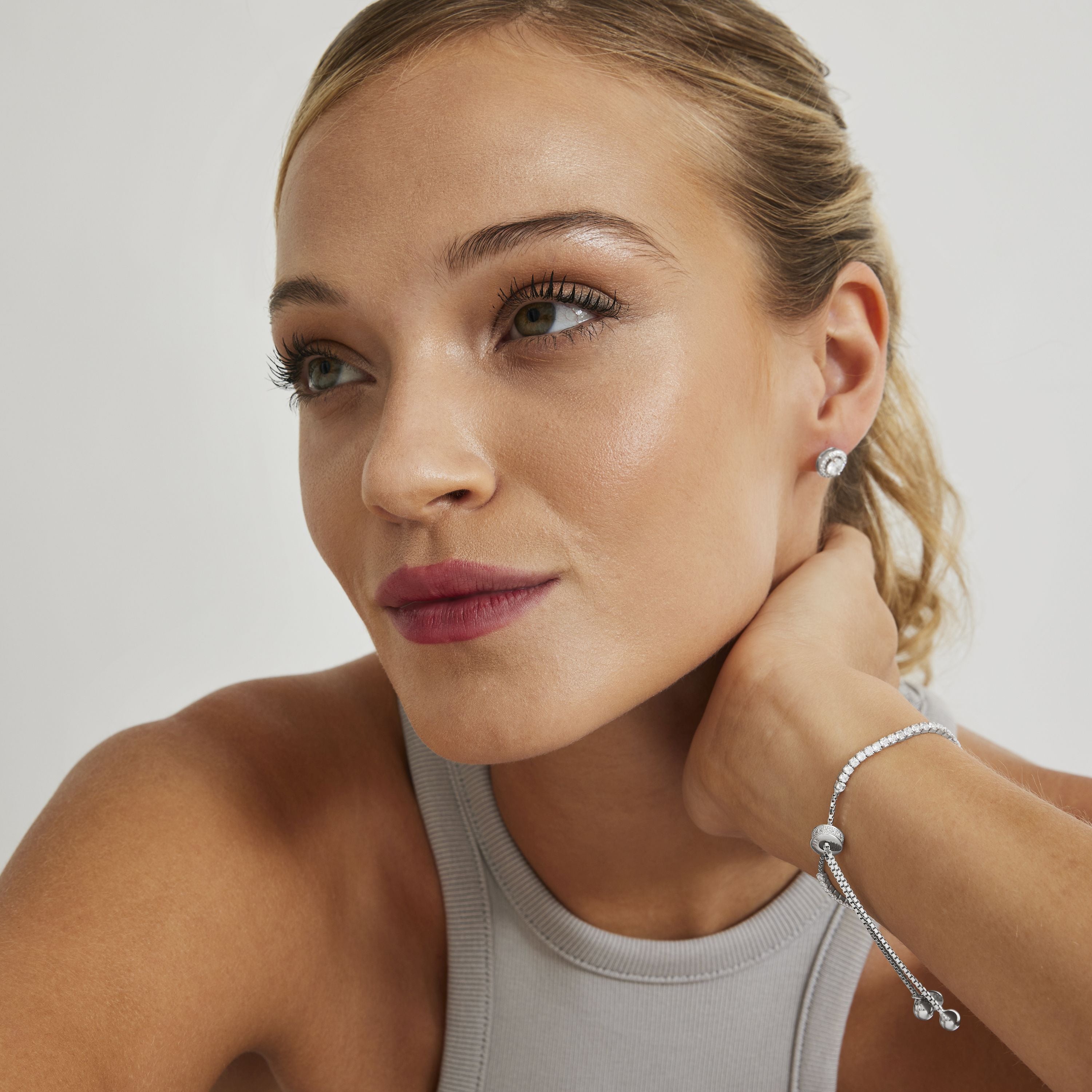 Pulsera de Plata de Ley 925 con Circonita Brillante acabada en rodio - Kileh