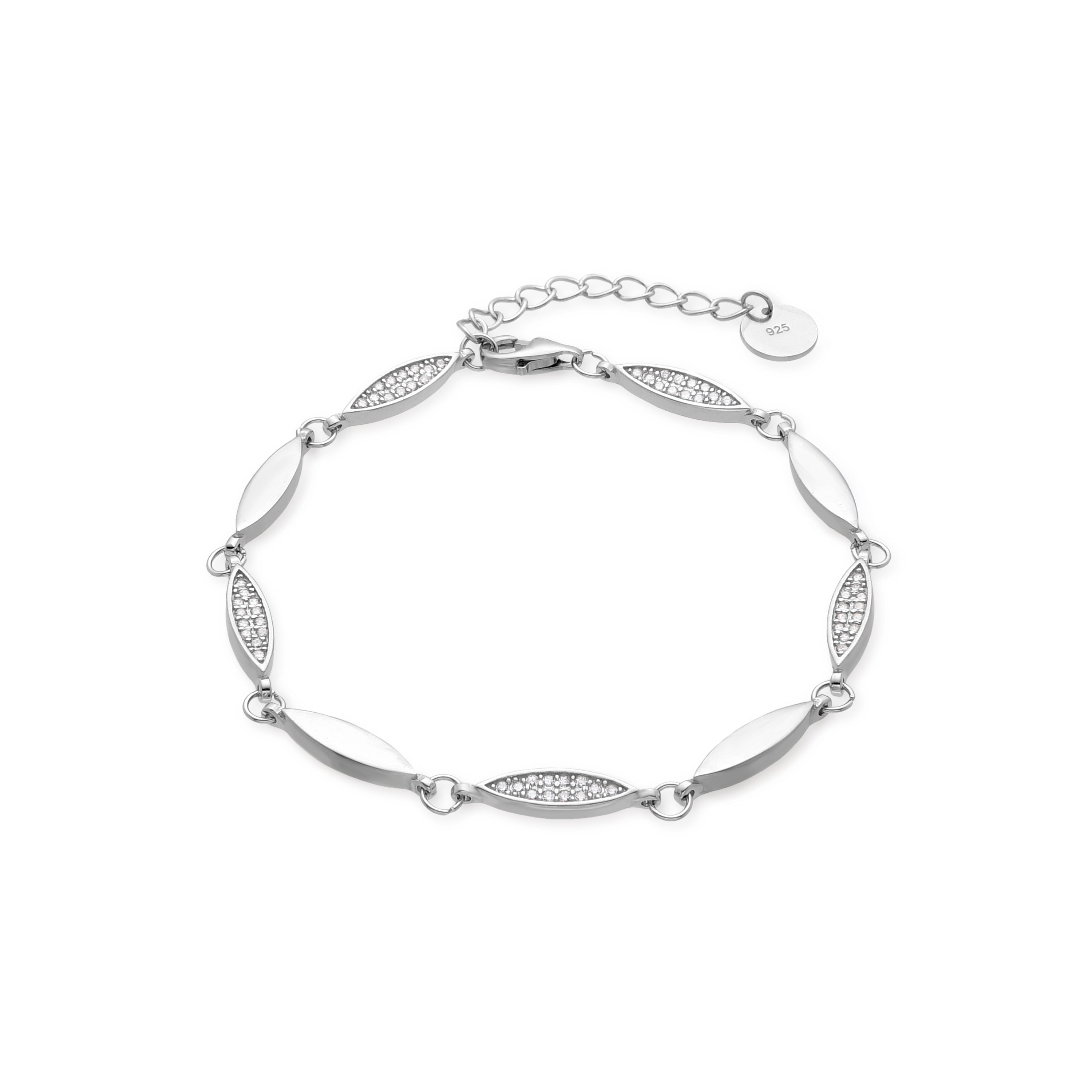 Pulsera de Plata de Ley 925 con Circonita Brillante acabada en rodio - Vega