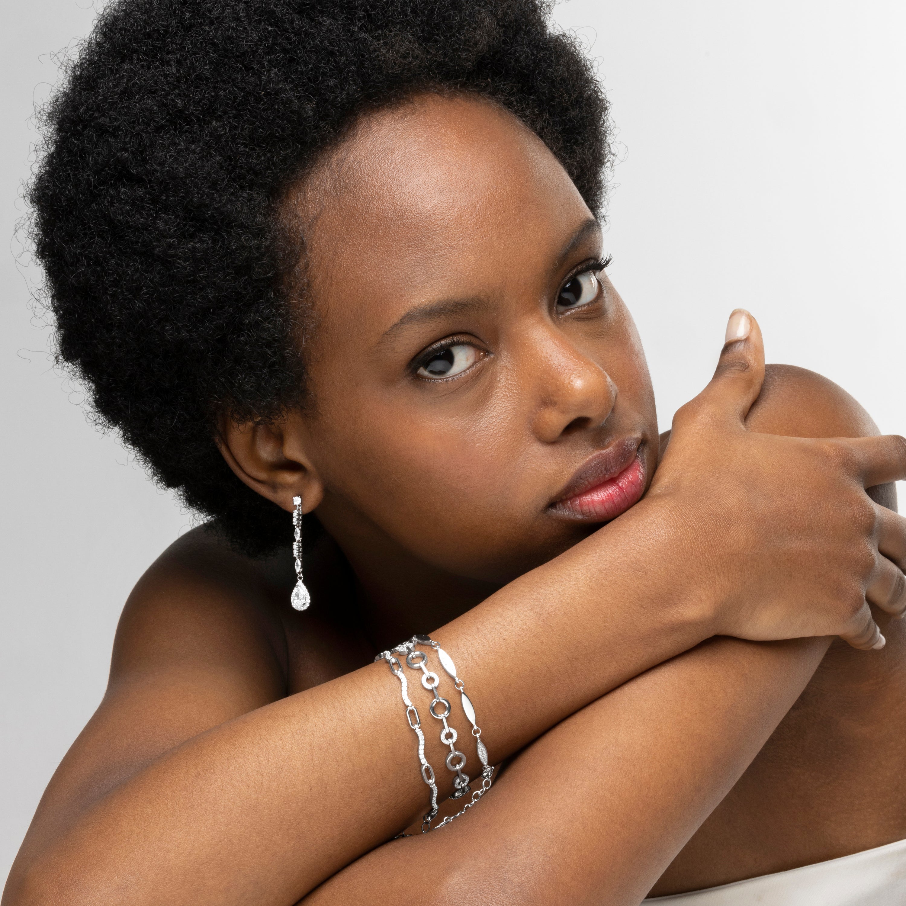 Pulsera de Plata de Ley 925 con Circonita Brillante acabada en rodio - Vega