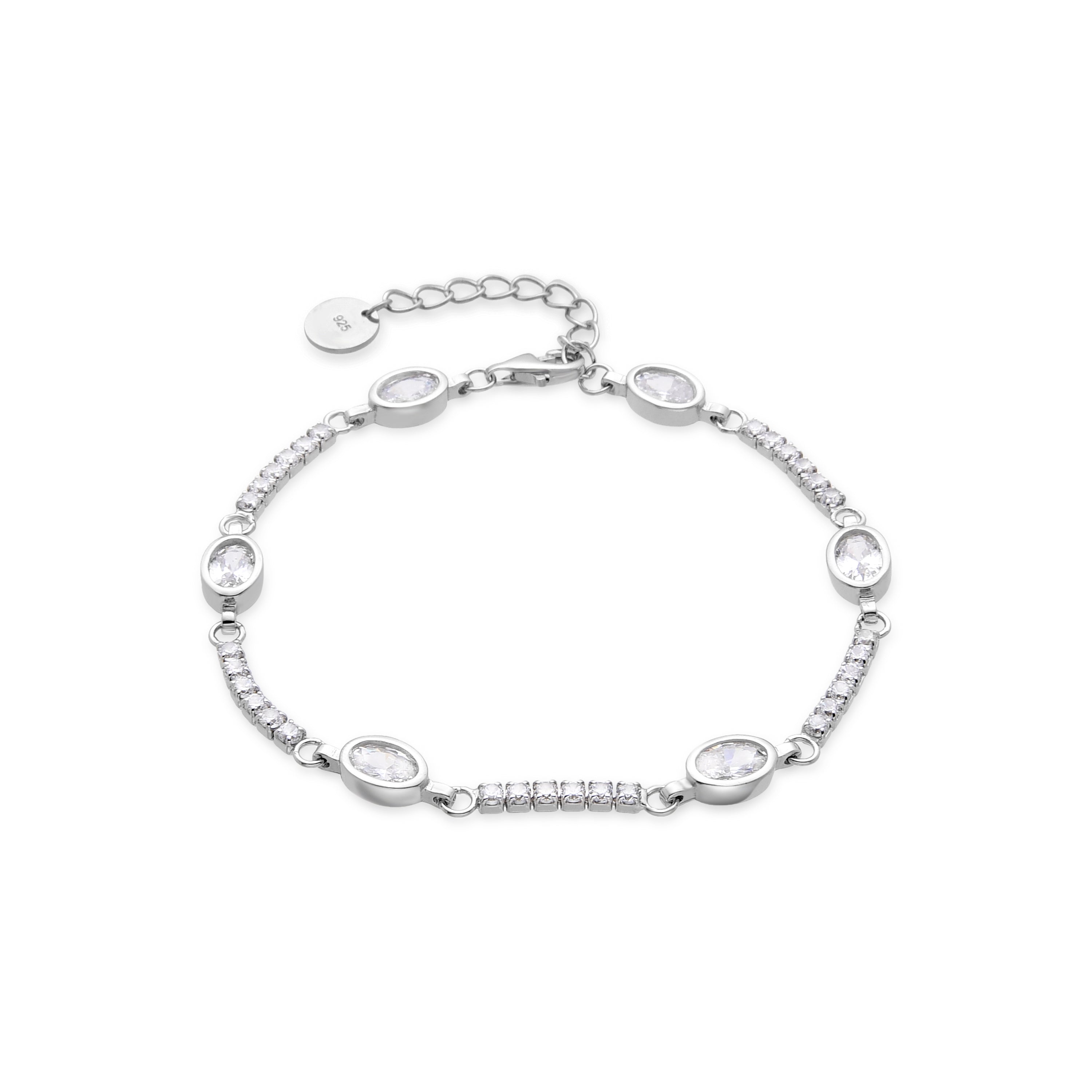 Pulsera de Plata de Ley 925 con Circonita Brillante acabada en rodio - Lize