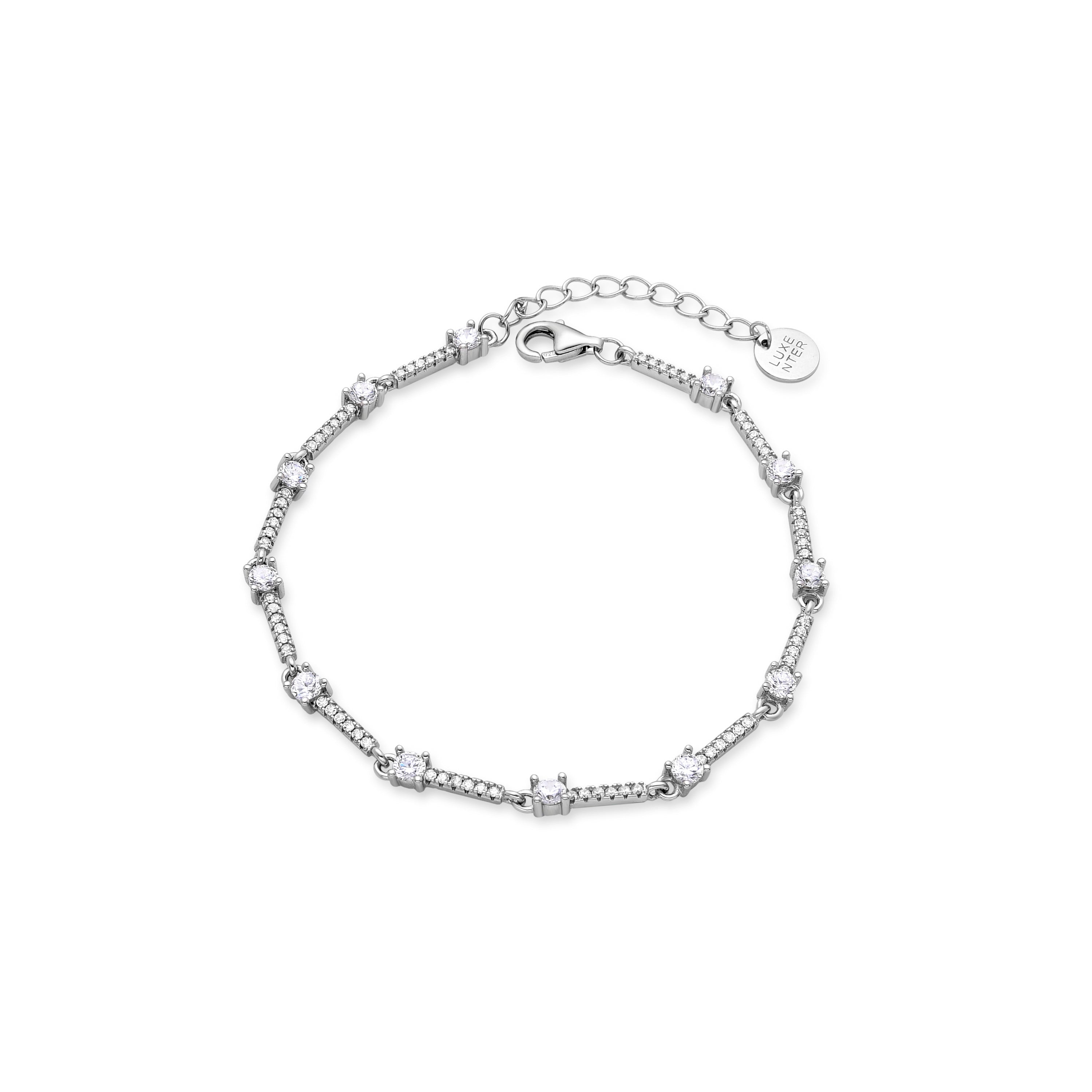 Pulsera de Plata de Ley 925 con Circonita Brillante acabada en rodio - Elkai