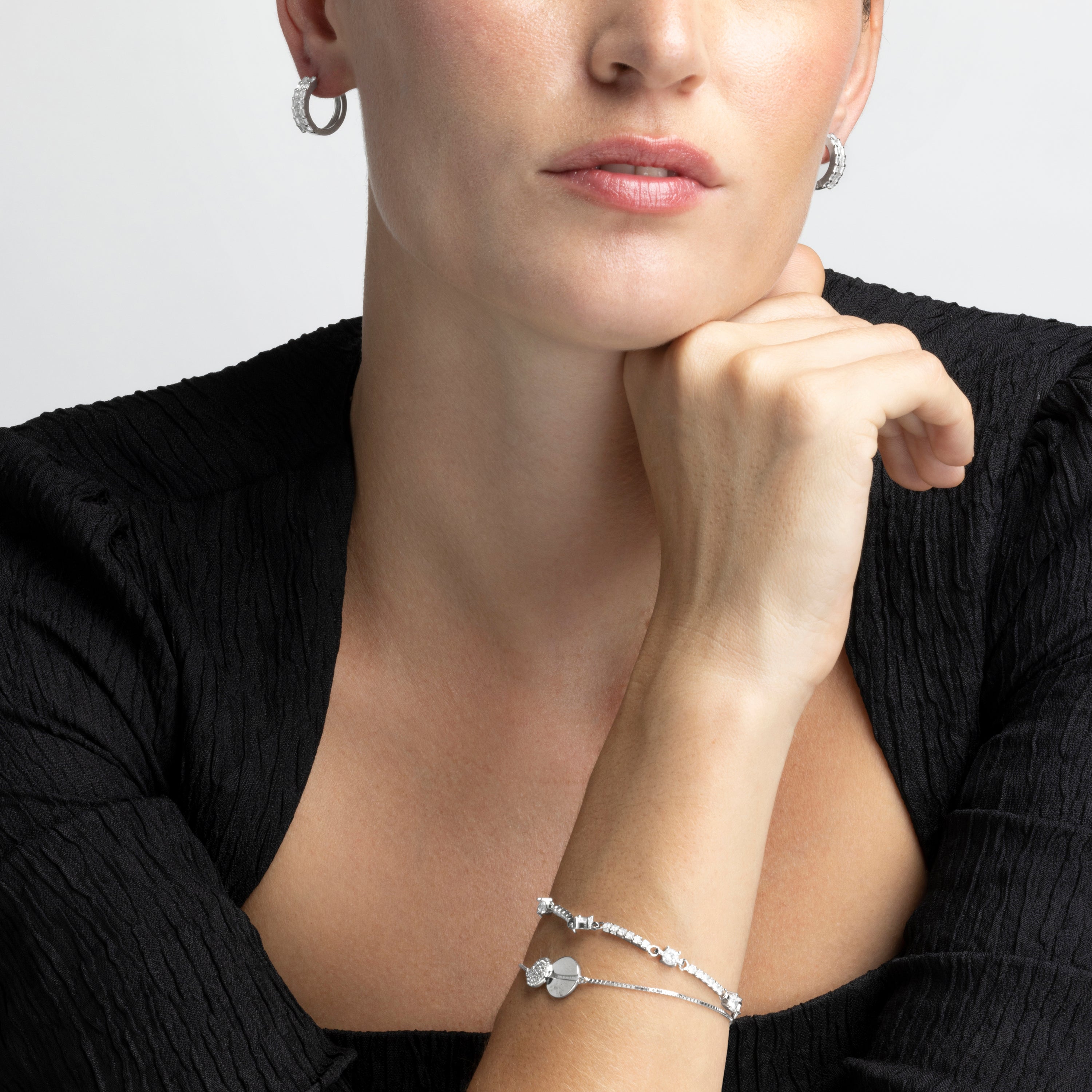 Pulsera de Plata de Ley 925 con Circonita Brillante acabada en rodio - Elkai