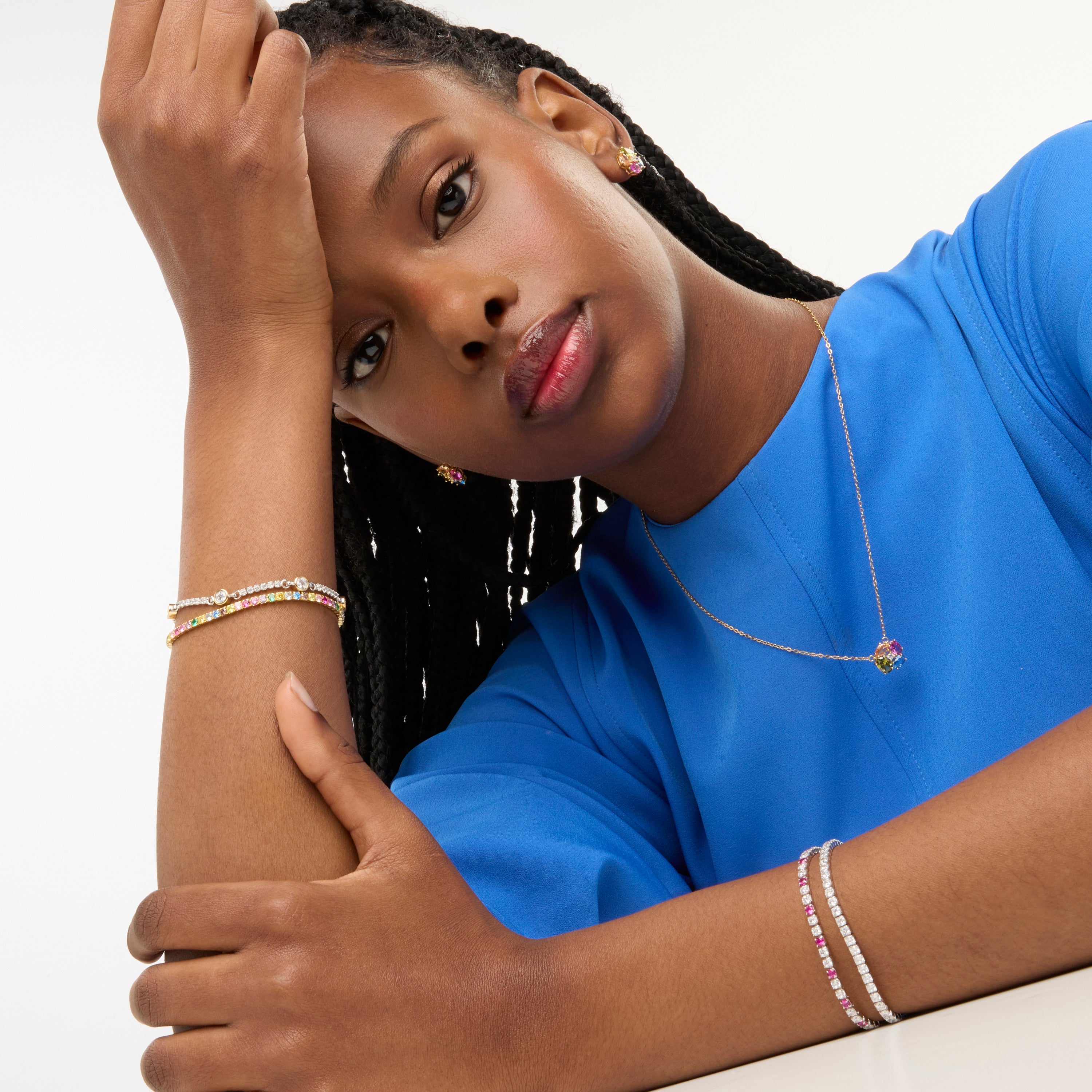 Pulsera de Plata de Ley 925 y Circonita Brillante acabada en oro amarillo de 18k - Talval