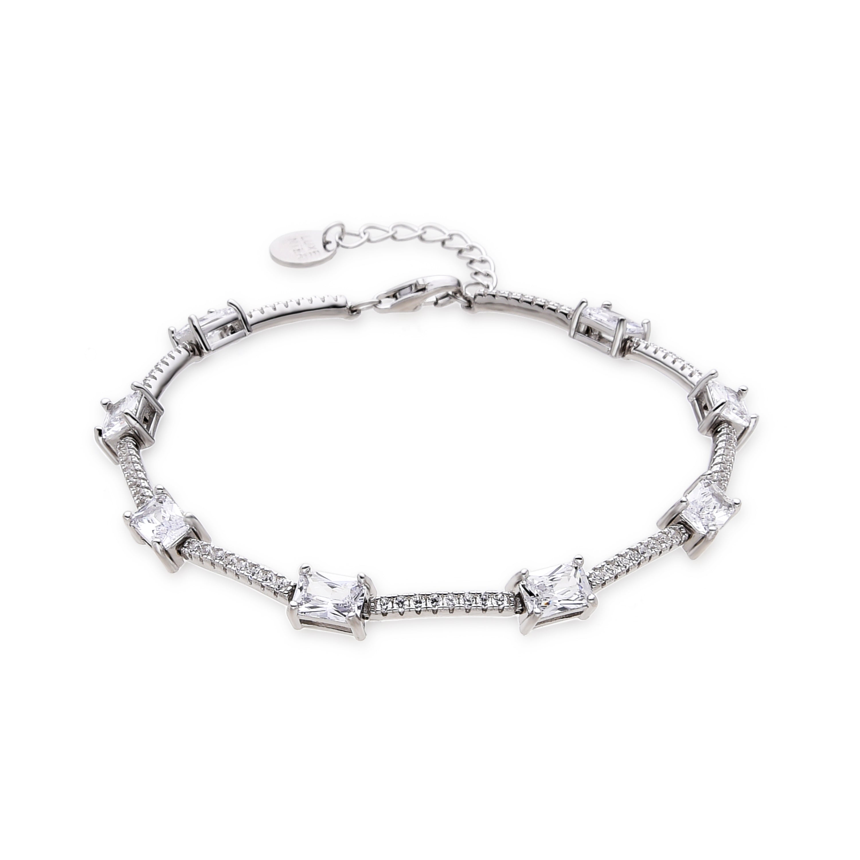 Pulsera de Plata de Ley 925 y Circonita Brillante acabada en rodio - Lekal