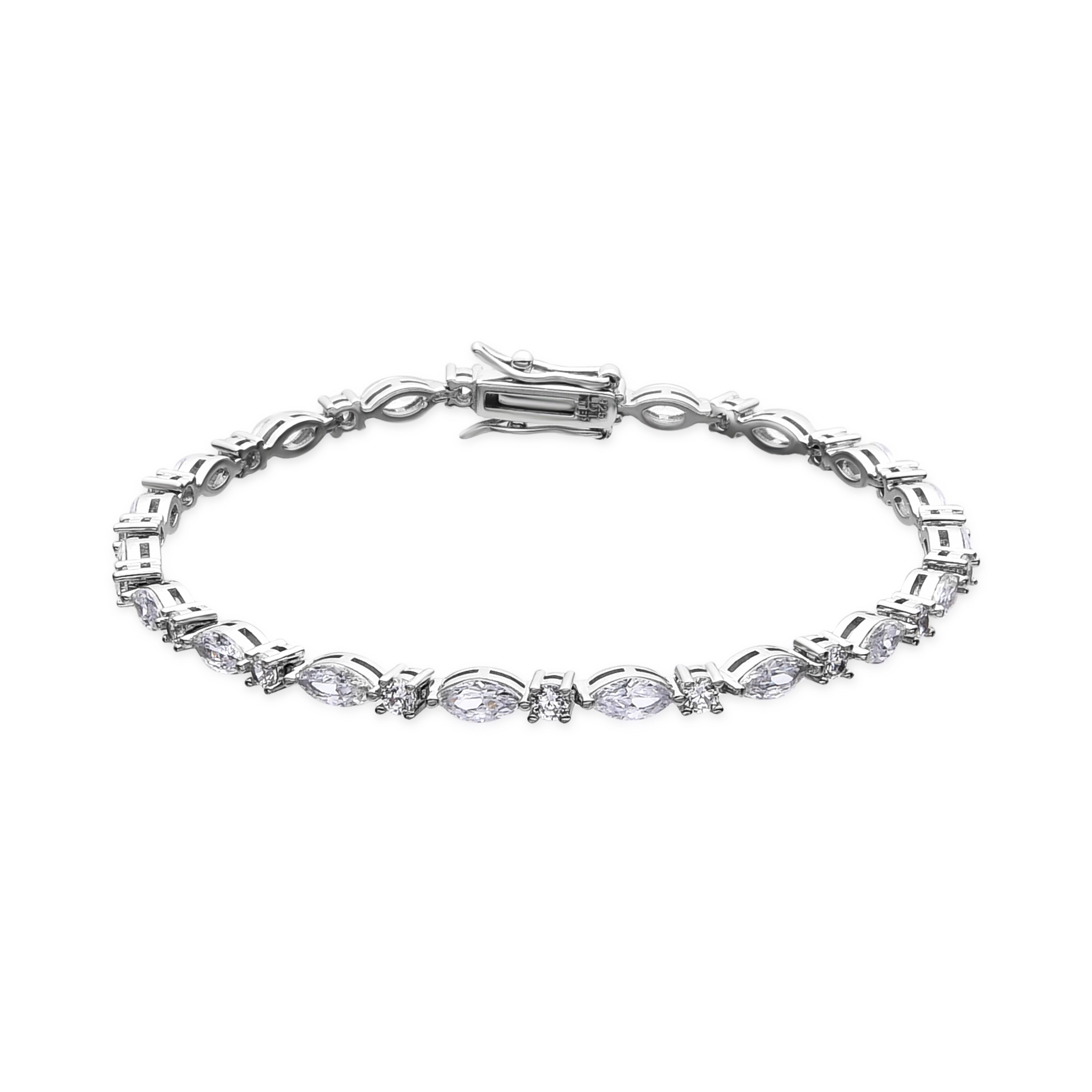 Pulsera de Plata de Ley 925 y Circonita Brillante acabada en rodio - Myva