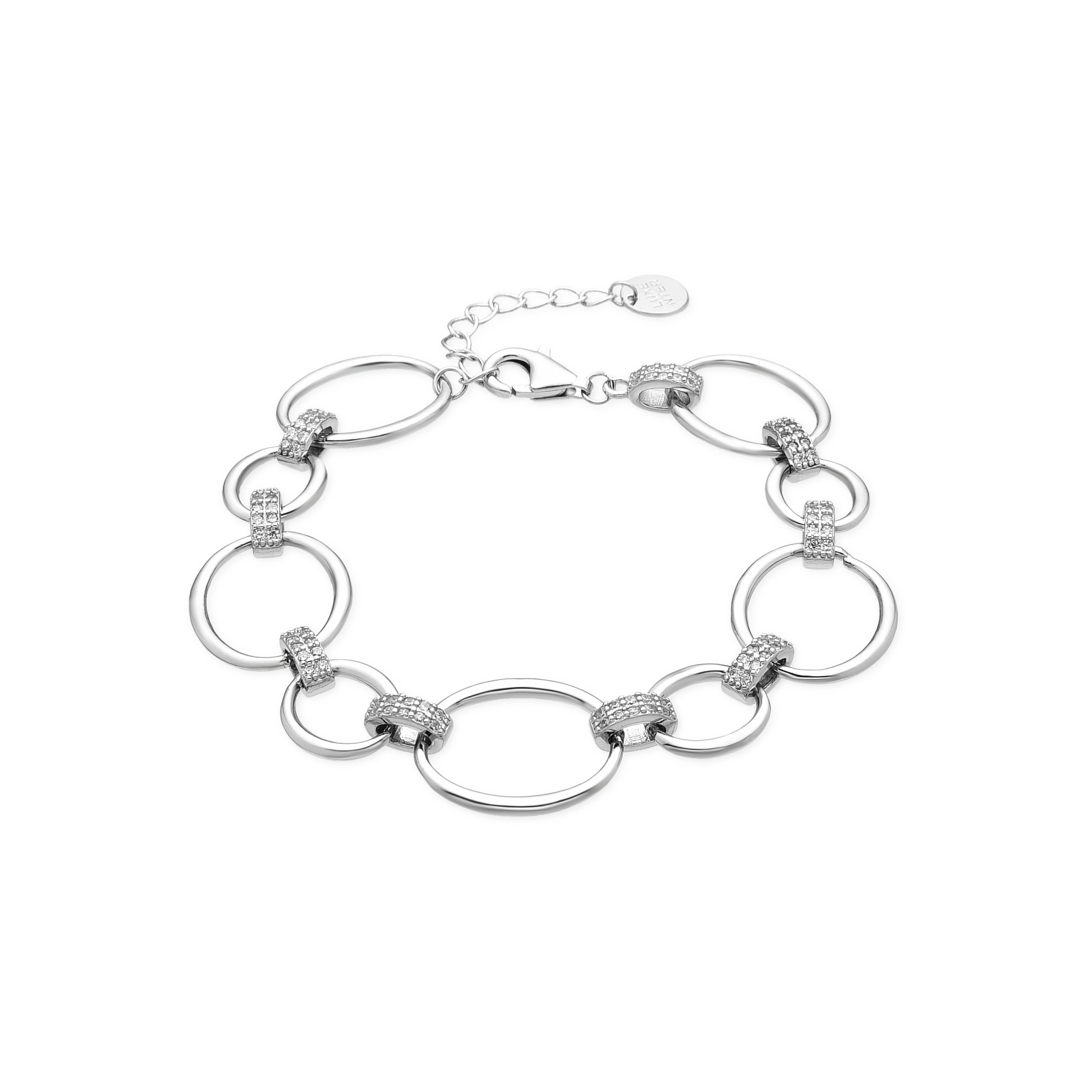 Pulsera de Plata de Ley 925 y Circonita Brillante acabado rodio - Parhem