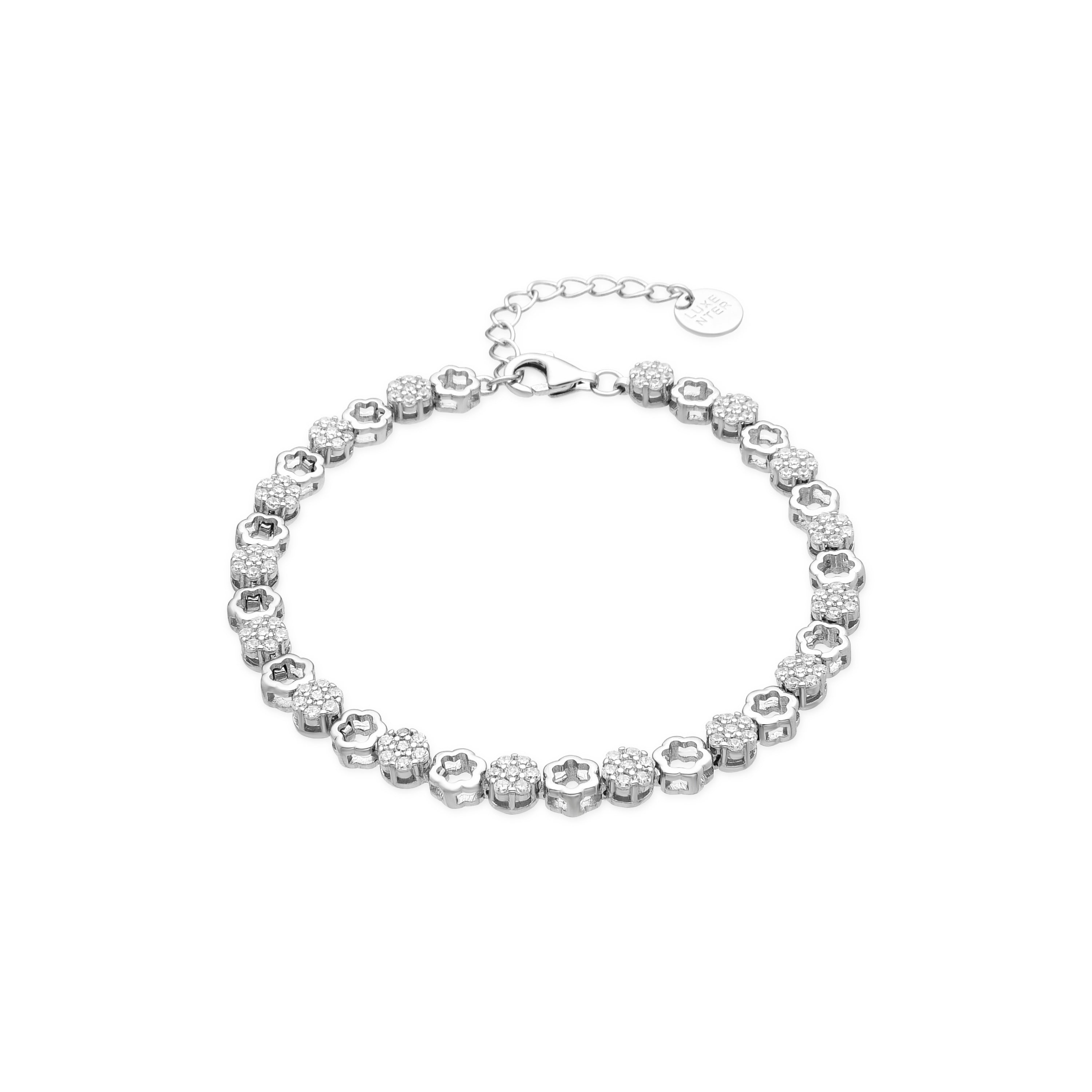 Pulsera de Plata de Ley 925 y Circonita Brillante acabado rodio - Neim