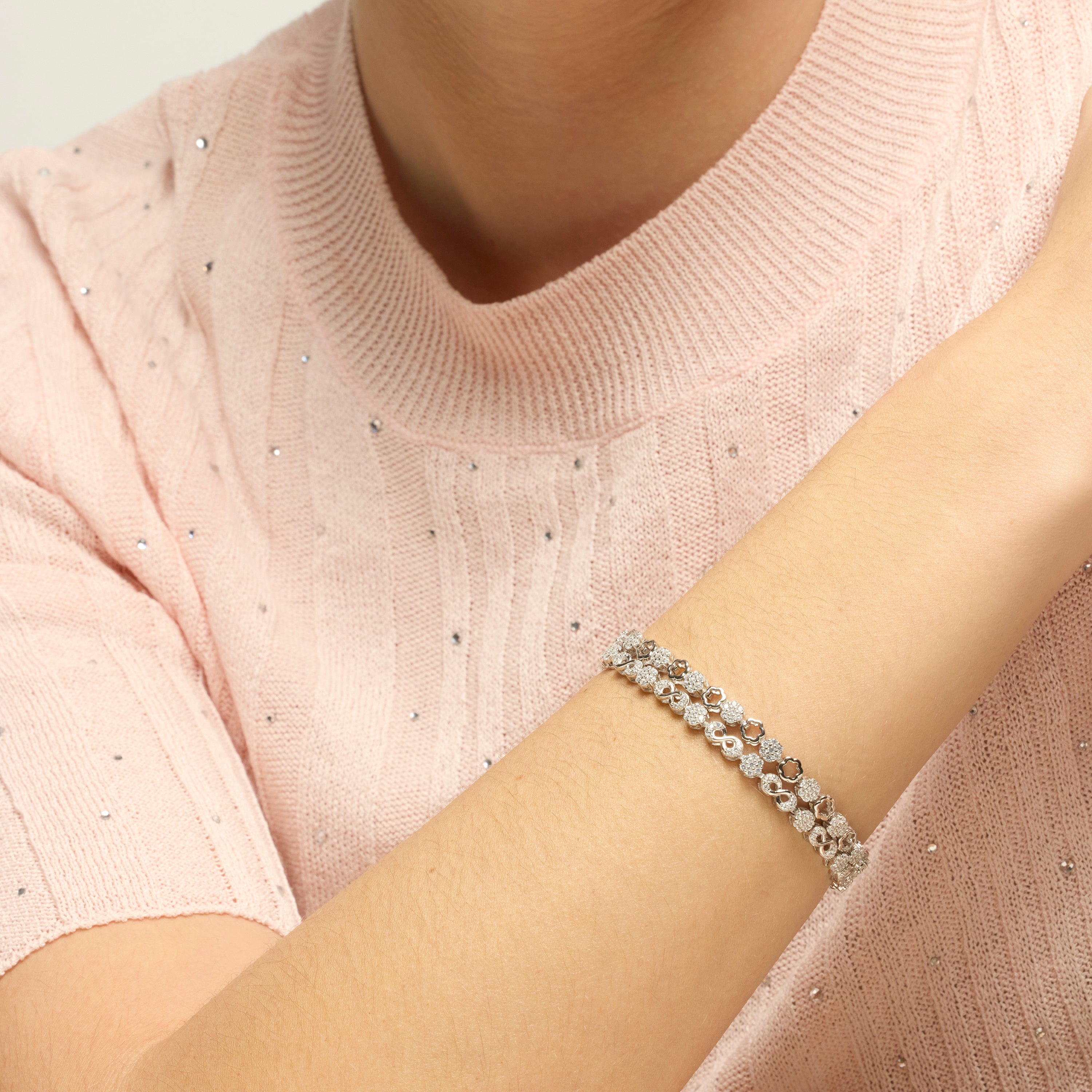 Pulsera de Plata de Ley 925 y Circonita Brillante acabado rodio - Huit