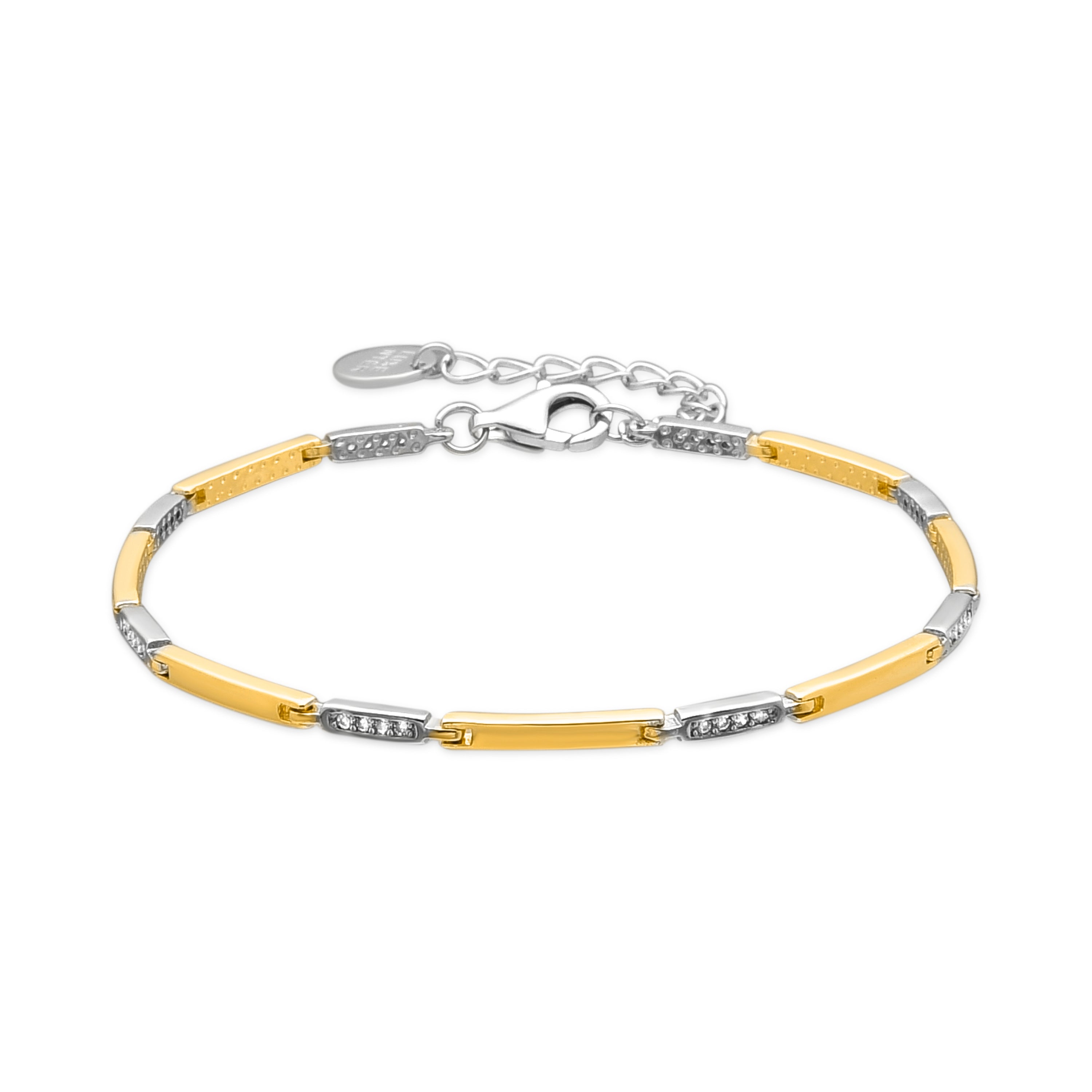 Pulsera de Plata de Ley 925 y Circonita Brillante acabado oro amarillo de 18k - Misrin