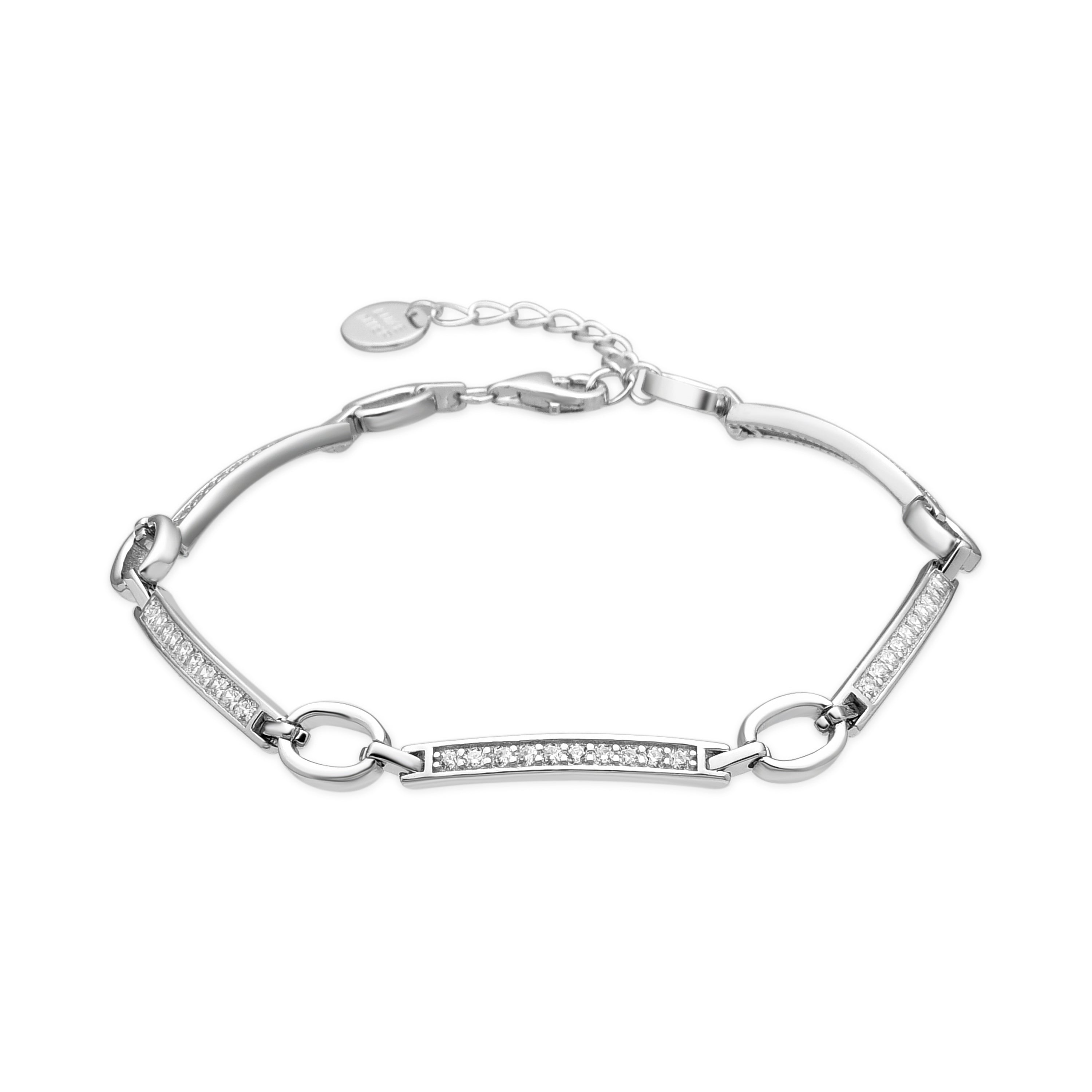 Pulsera de Plata de Ley 925 y Circonita Brillante acabado rodio - Anvisa