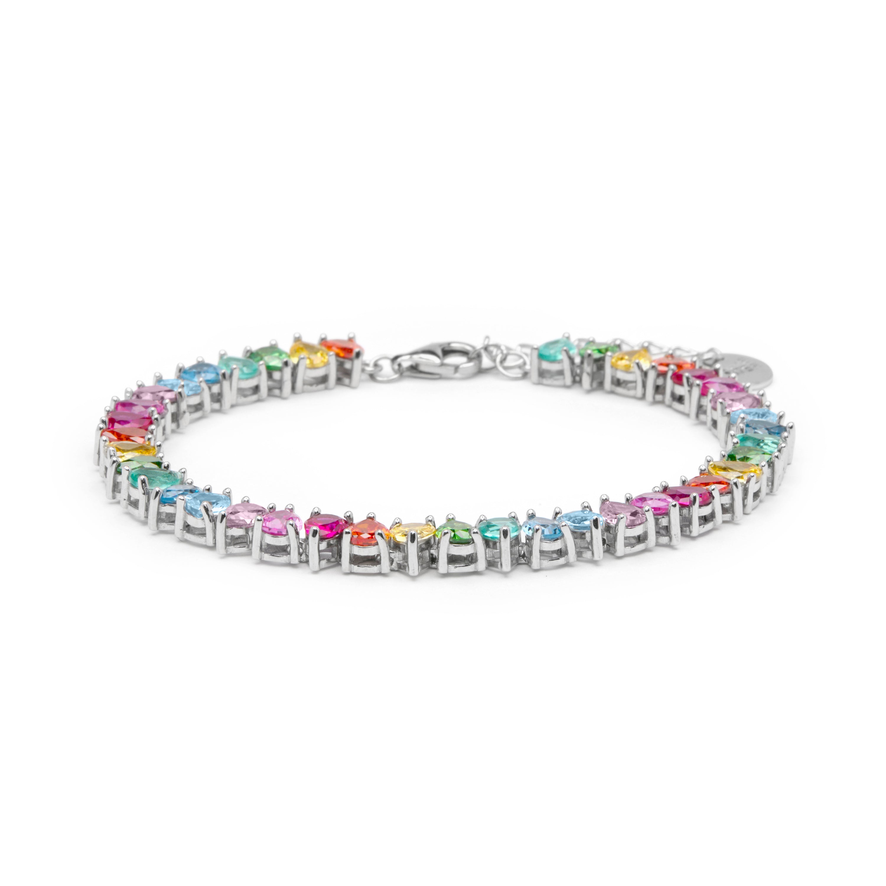 Pulsera de Plata de Ley 925 y Circonita Multicolor acabado en rodio - Isso