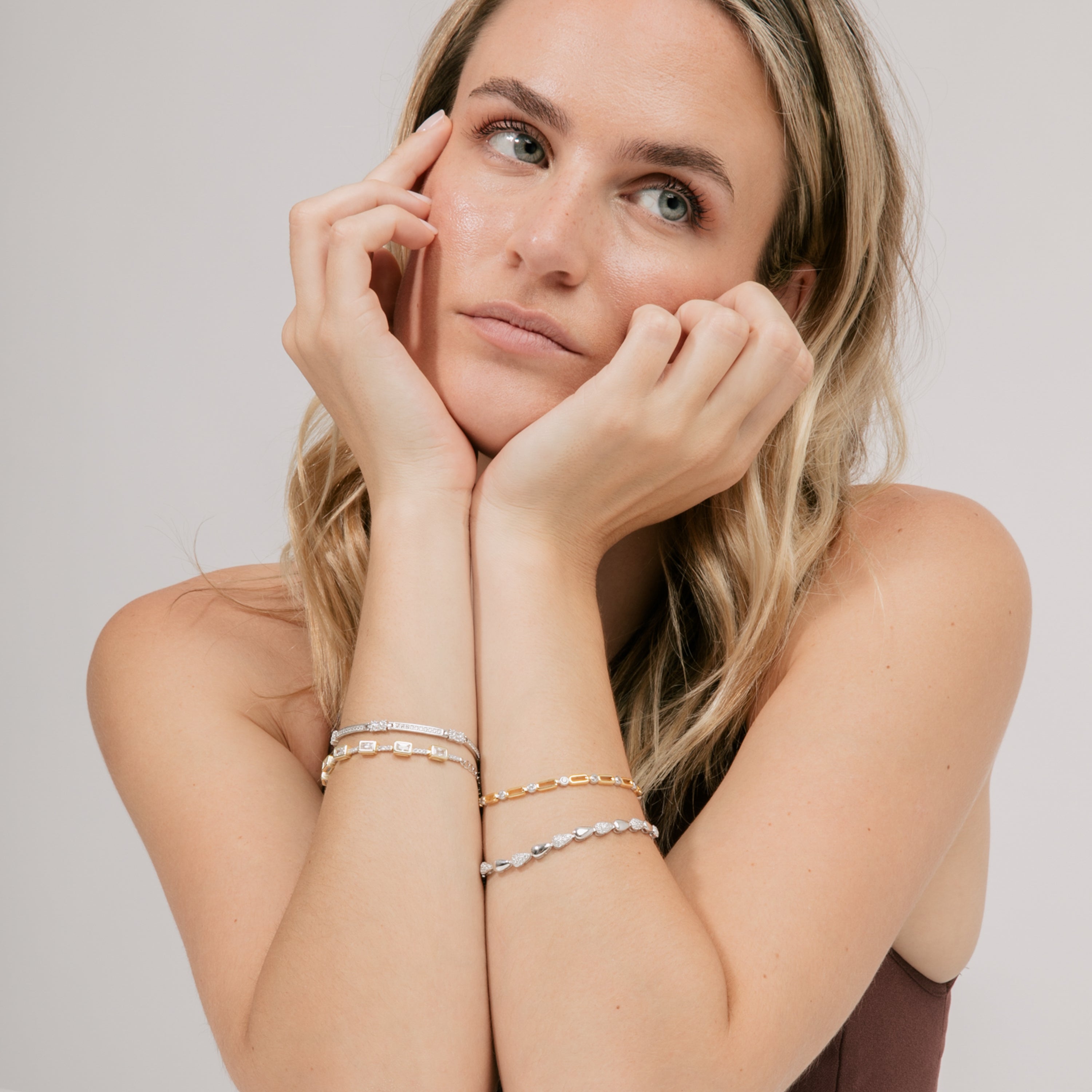 Pulsera de Plata de Ley 925 y Circonita Brillante acabado en rodio - Radlon