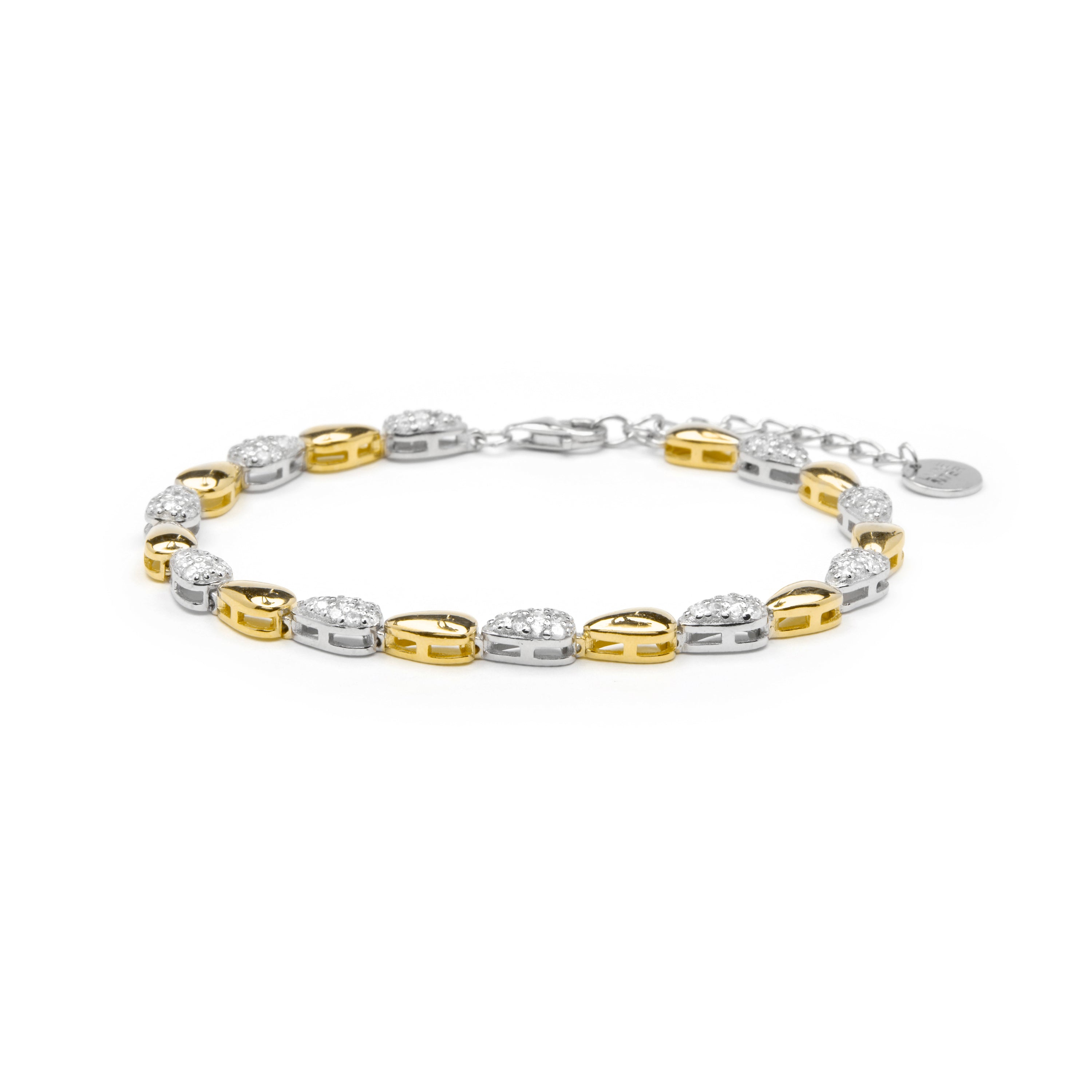 Pulsera de Plata de Ley 925 y Circonita Brillante acabado en oro amarillo 18k - Radlon