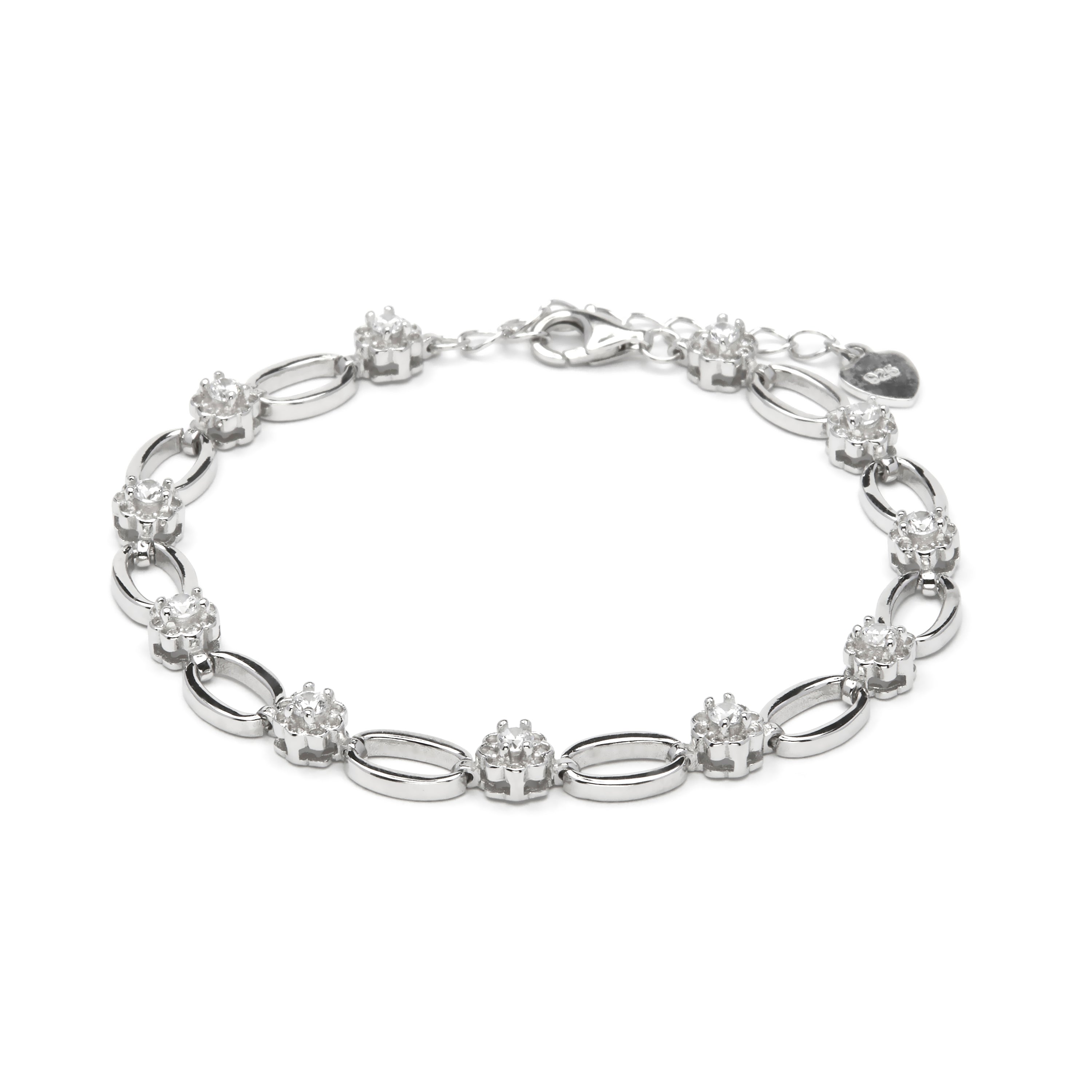 Pulsera de Plata de Ley 925 y Circonita Brillante acabado en rodio - Okat