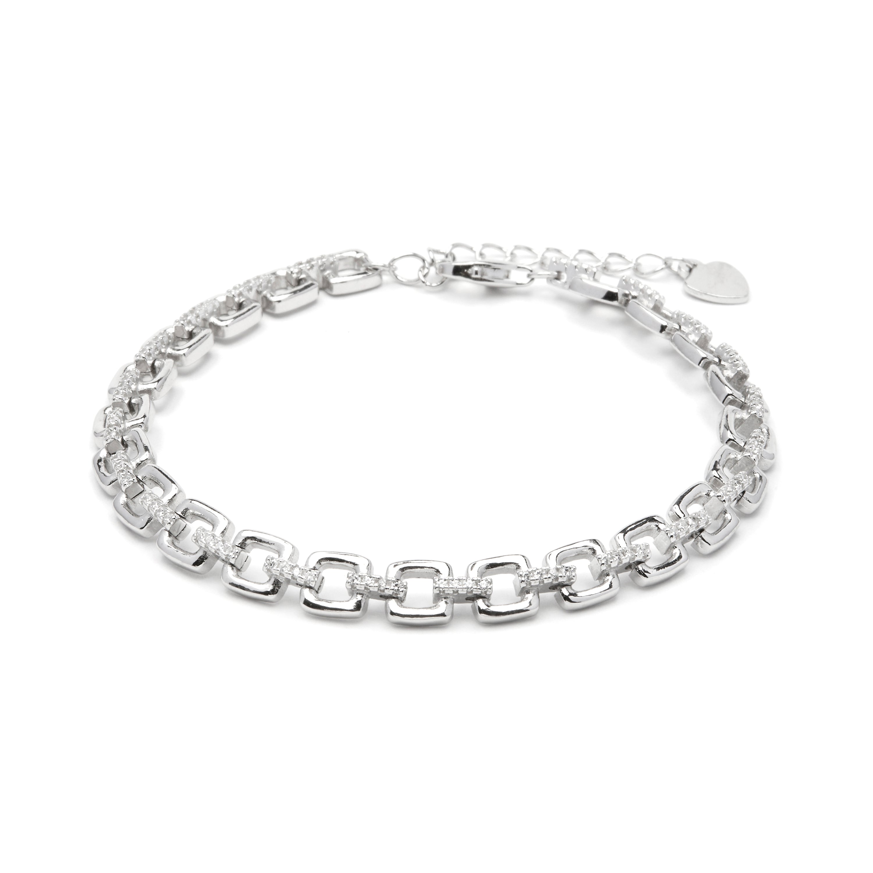Pulsera de Plata de Ley 925 y Circonita Brillante acabado en rodio - Kakoi