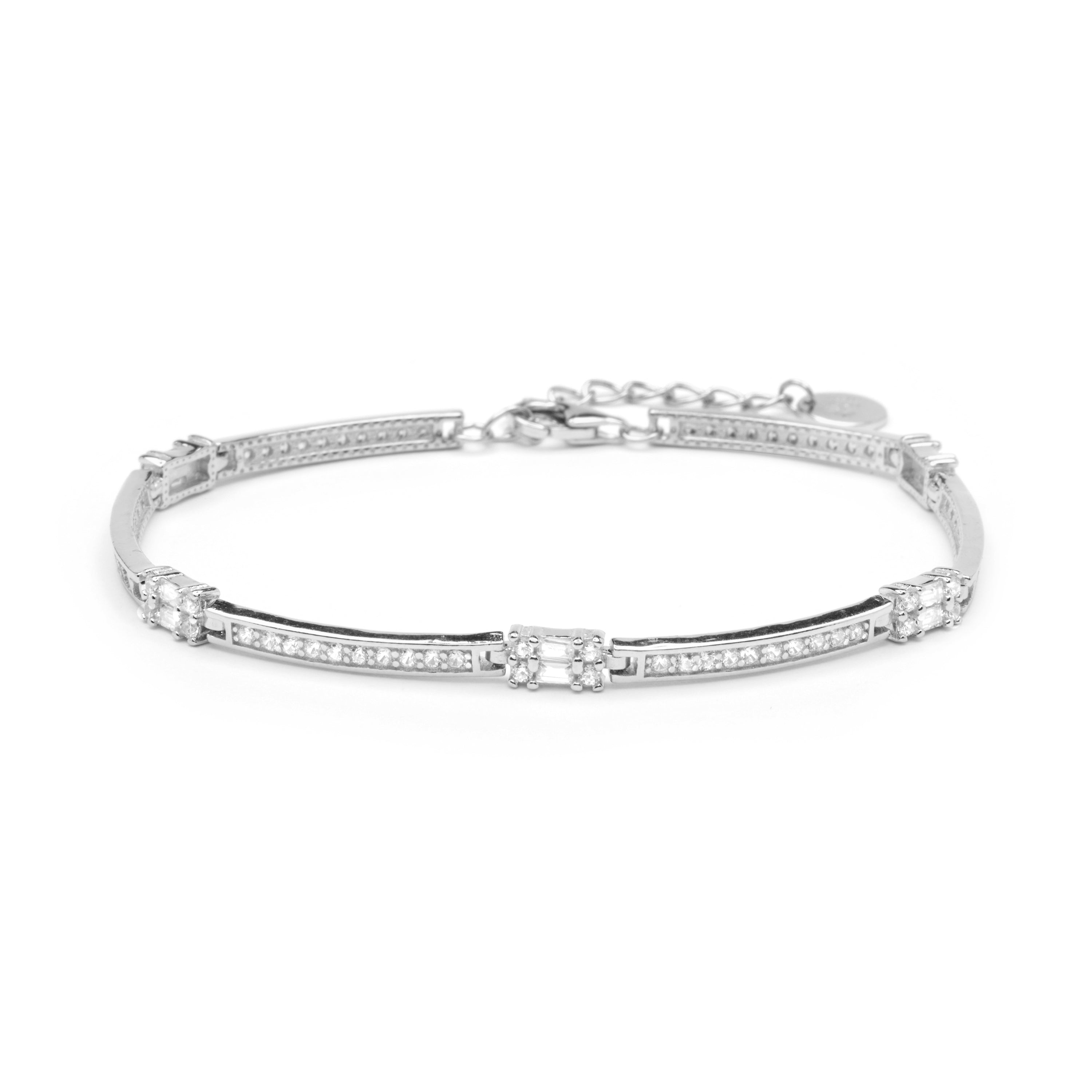 Pulsera de Plata de Ley 925 y Circonita Brillante acabado en rodio - Liokan