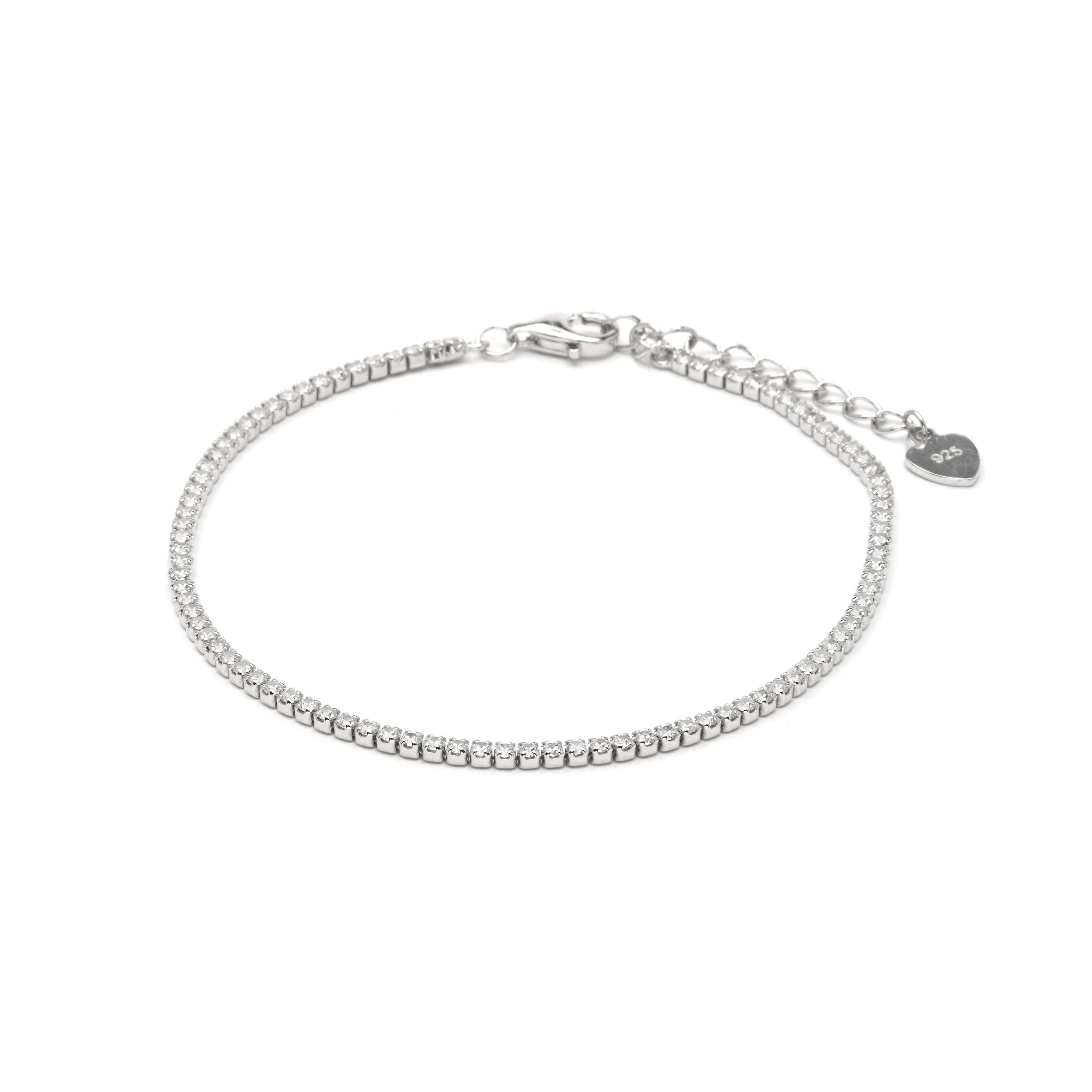 Pulsera de Plata de Ley 925 y Circonita Brillante acabado en rodio - Lubyo