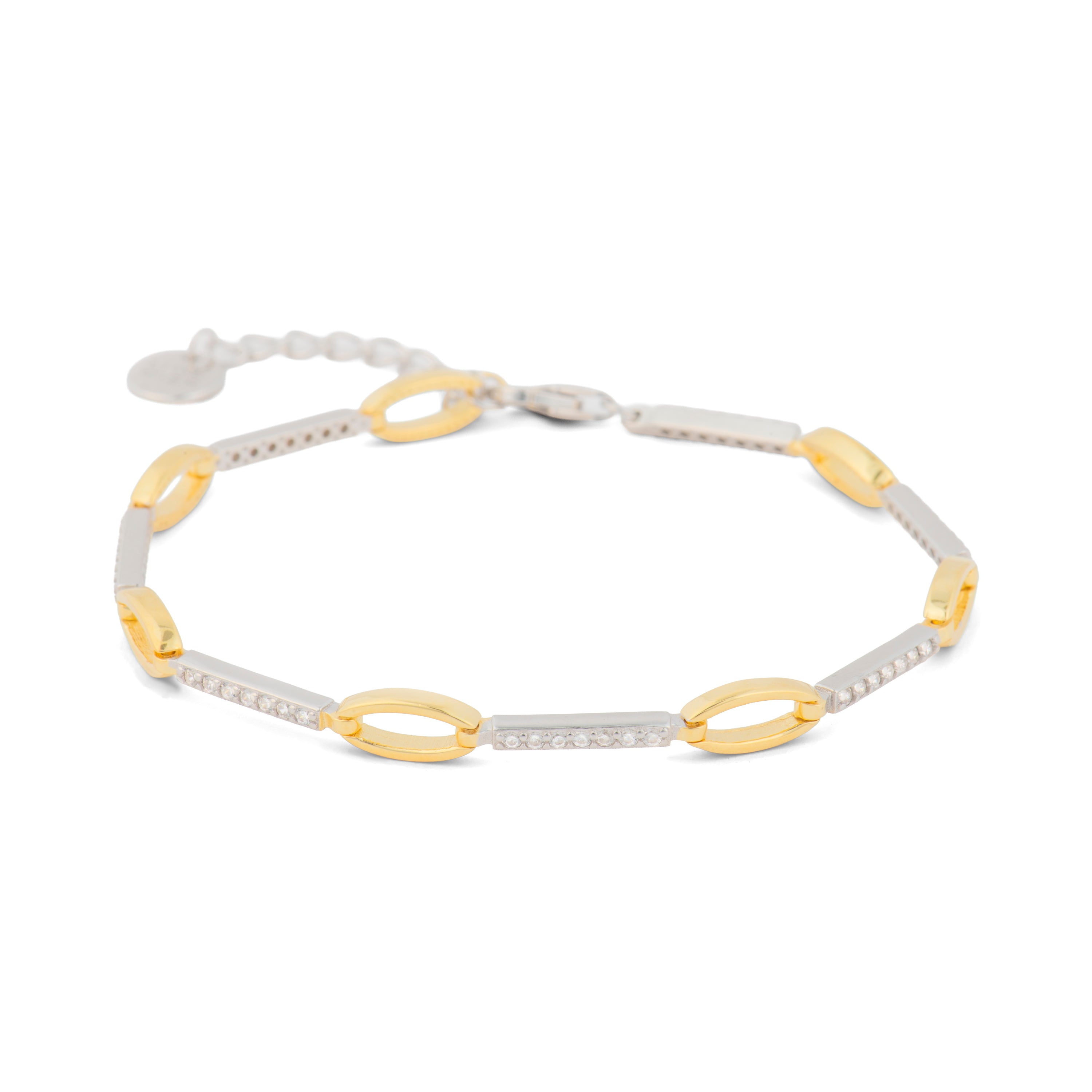 Pulsera de Plata de Ley 925 y Circonita Brillante acabado en oro amarillo 18k - Cacoh