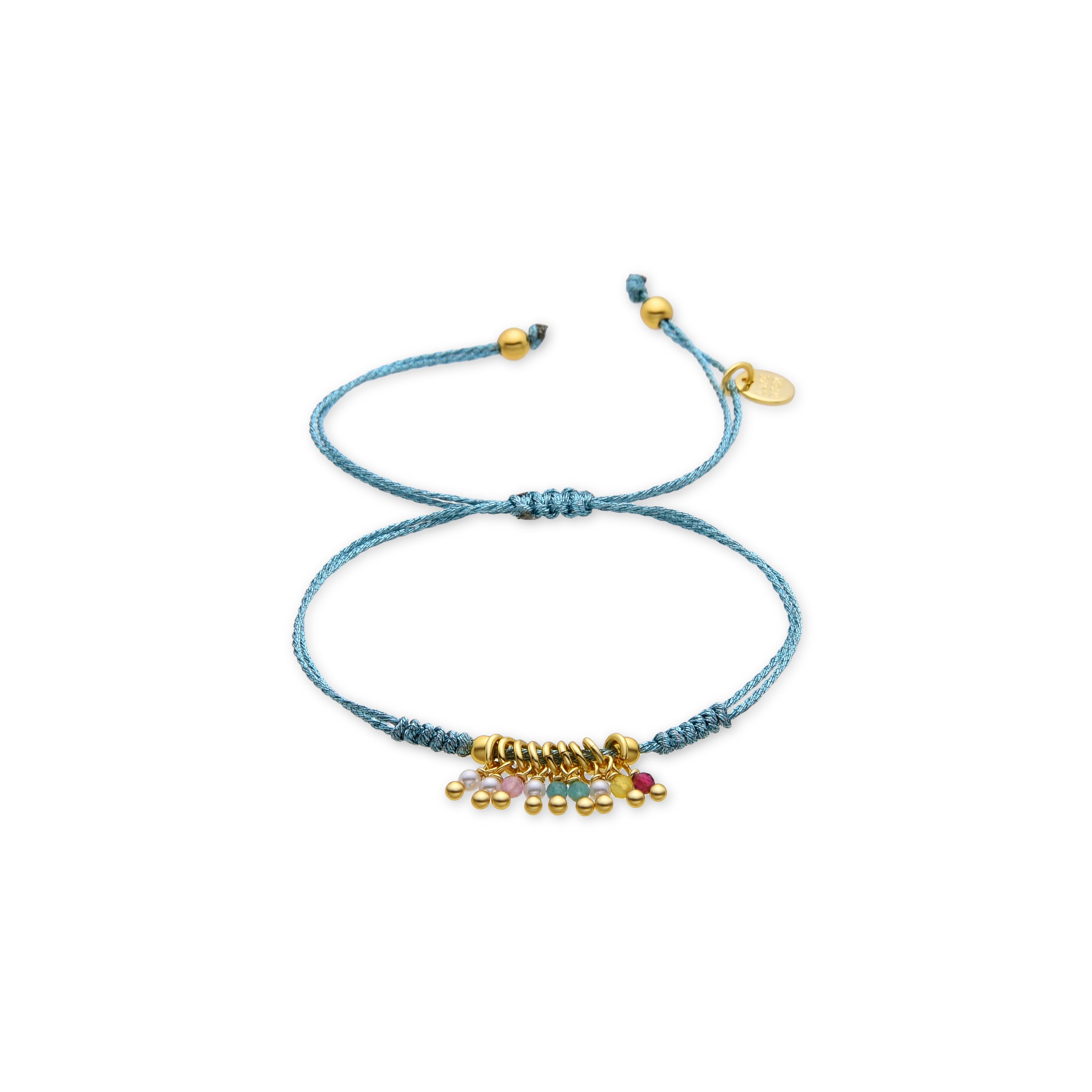 Pulsera de Plata de Ley 925 y Perla Blanca acabada en oro amarillo de 18k - Seviri