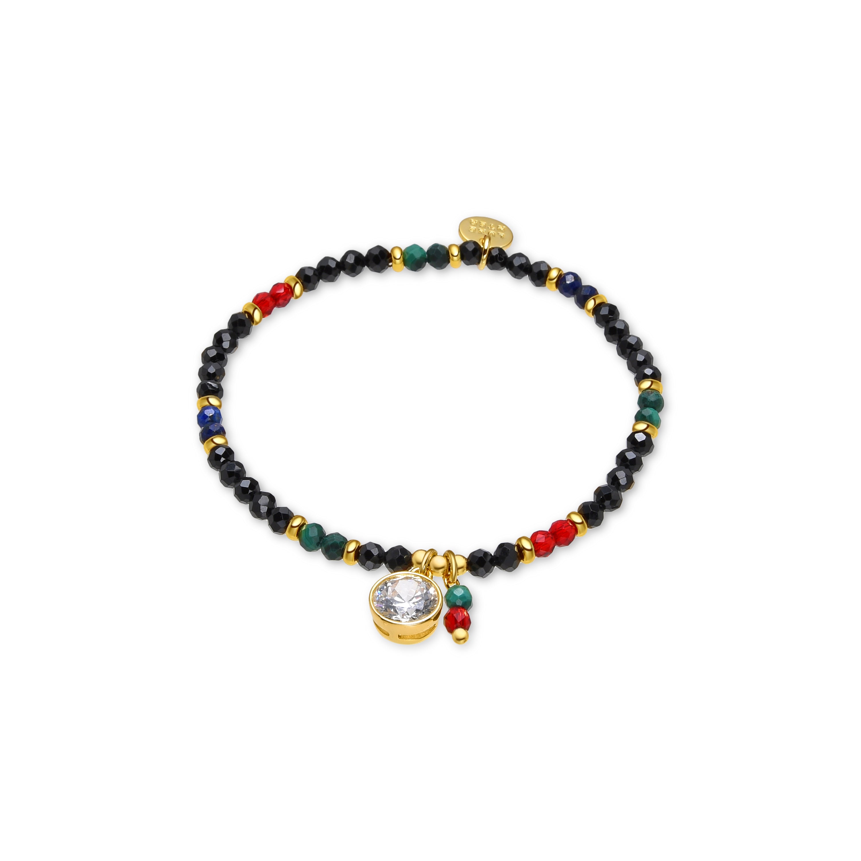 Pulsera de Plata de Ley 925 y Circonita Multicolor acabada en oro amarillo de 18k - Inwi