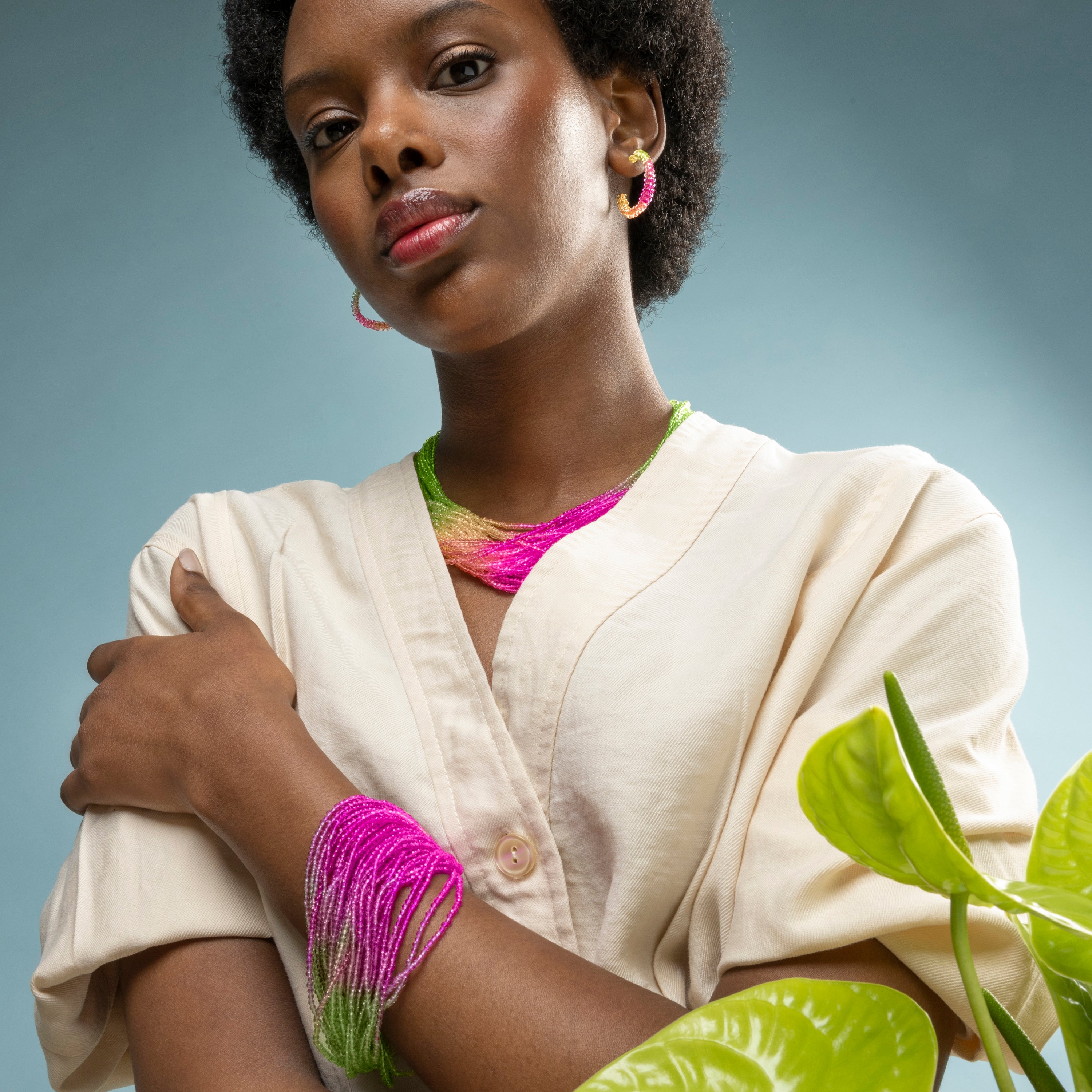 Pulsera Cristal Multicolor acabada en oro amarillo de 18k - Kibak