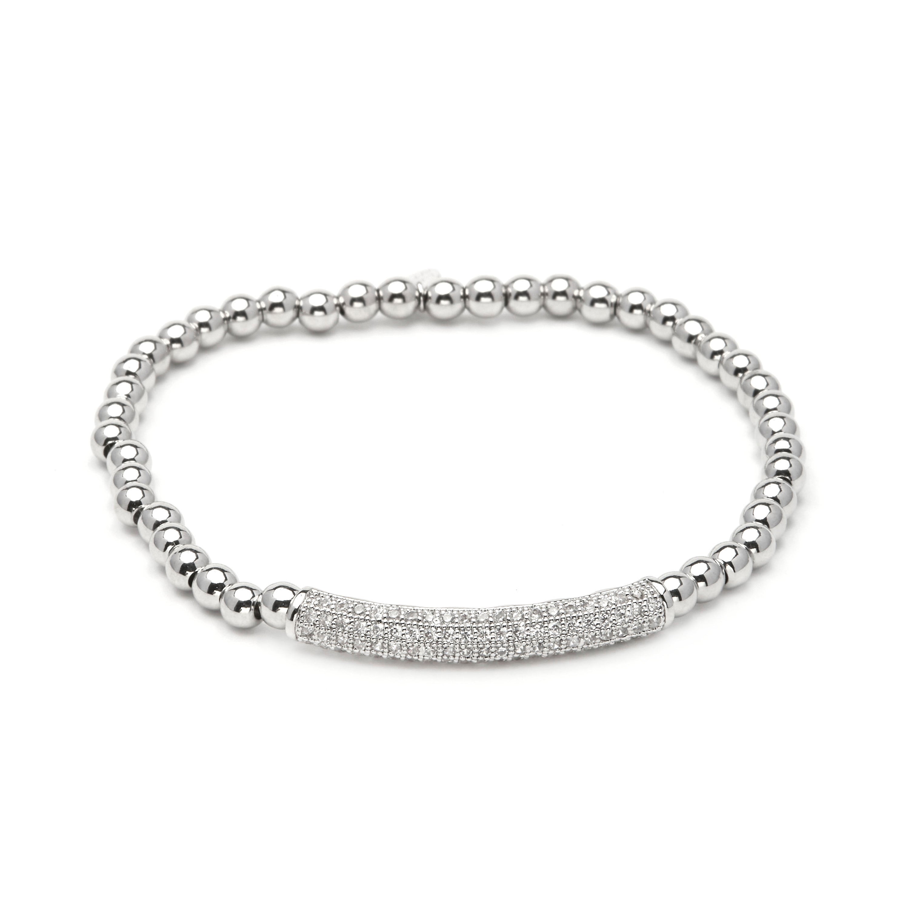 Pulsera de Circonita Brillante acabado en rodio - Basfri