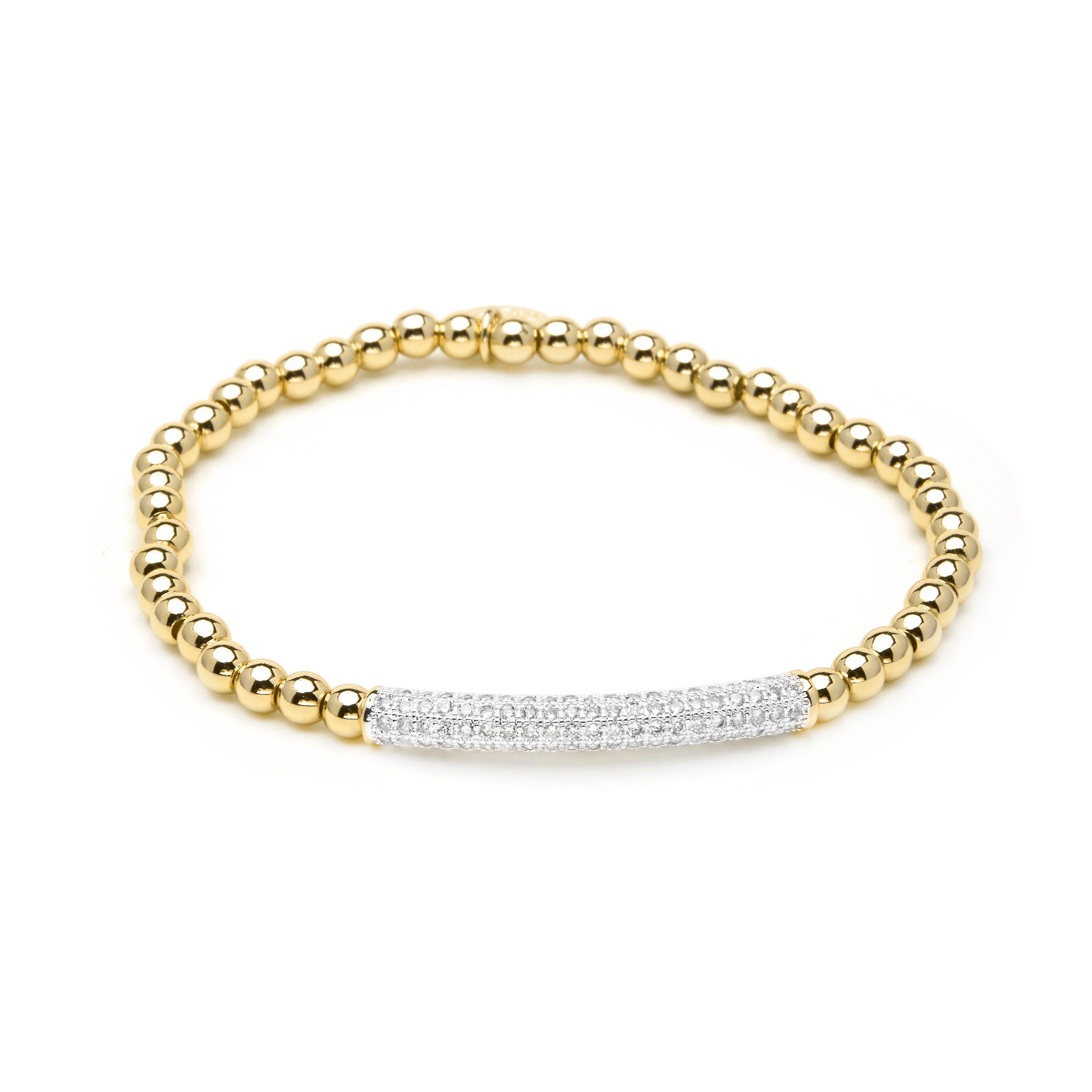 Pulsera de Plata de Ley 925 y Circonita Brillante acabado en oro amarillo 18k - Basfri