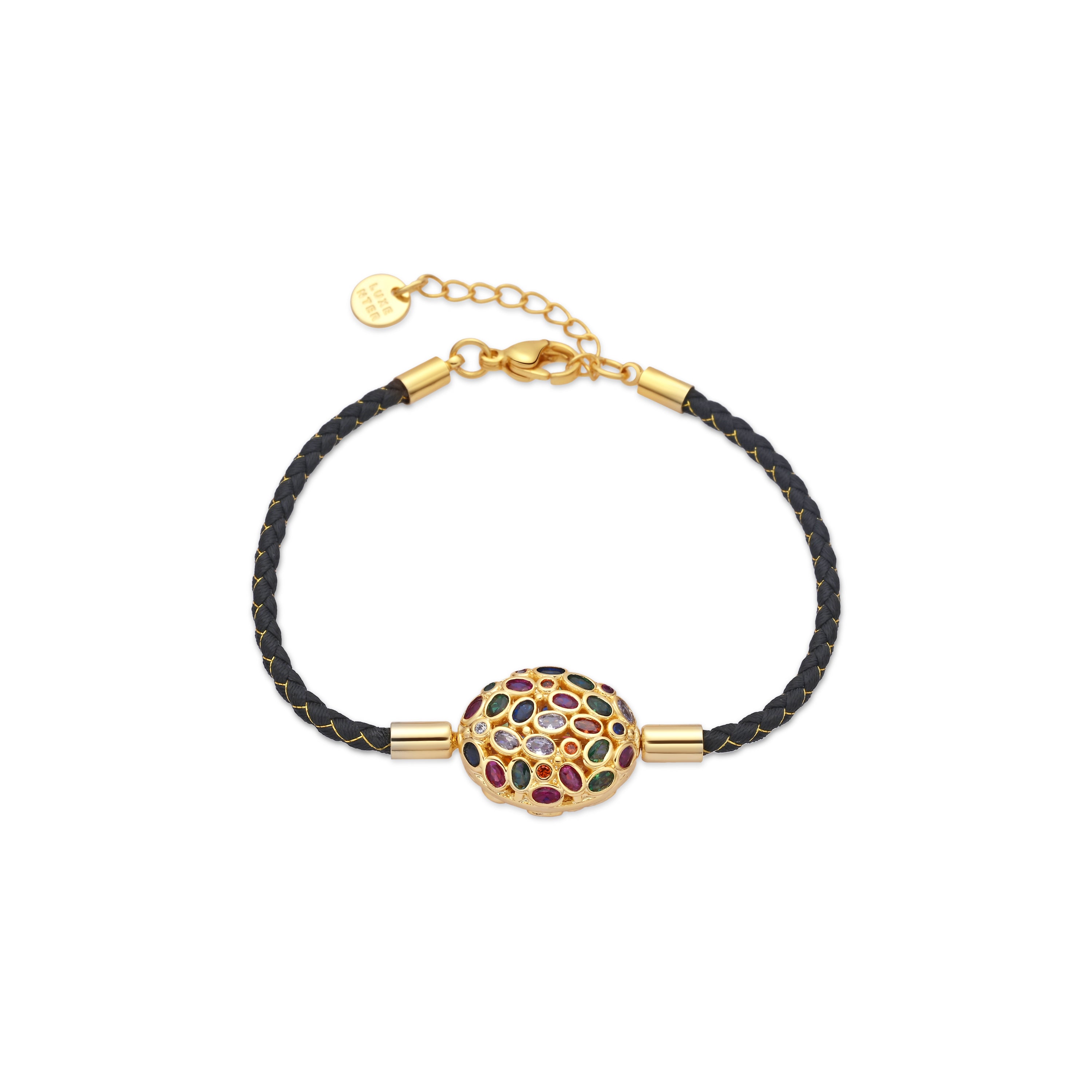 Pulsera de Plata de Ley 925 y Circonita Multicolor acabado en oro amarillo 18k - Milkio