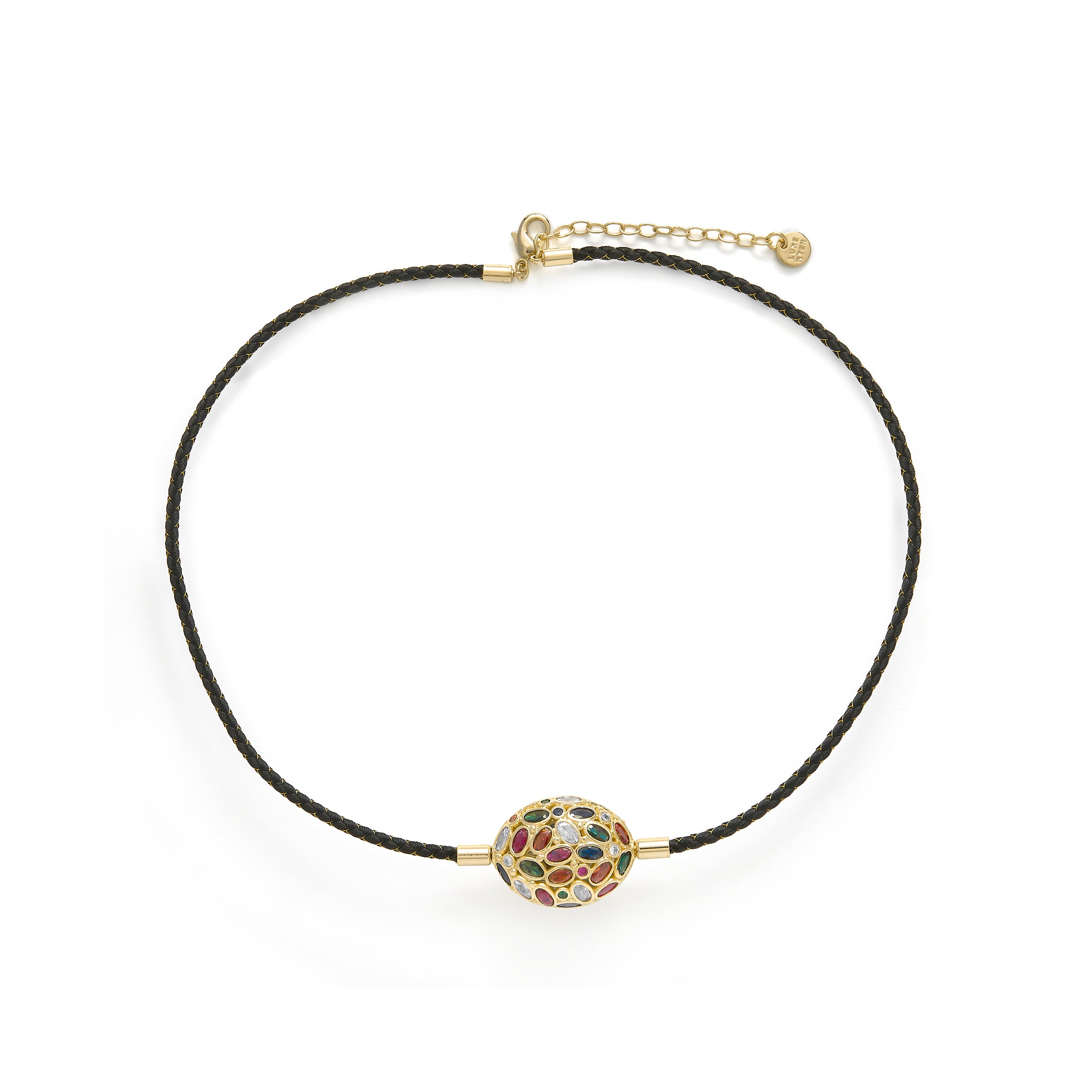 Pulsera de Plata de Ley 925 y Circonita Multicolor acabado en oro amarillo 18k - Milkio