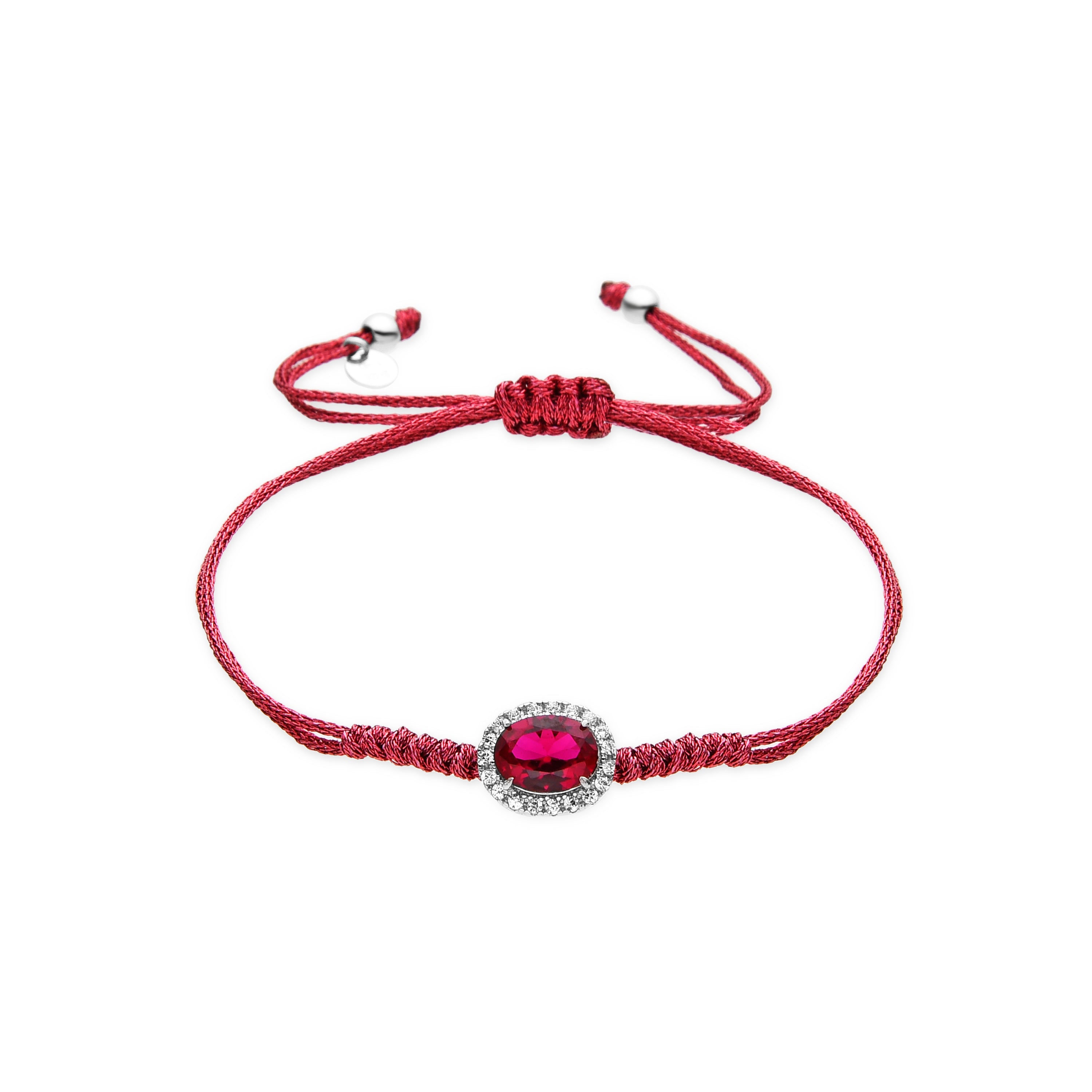 Pulsera de Plata de Ley 925 y Circonita Rubí acabado en rodio - Lyla