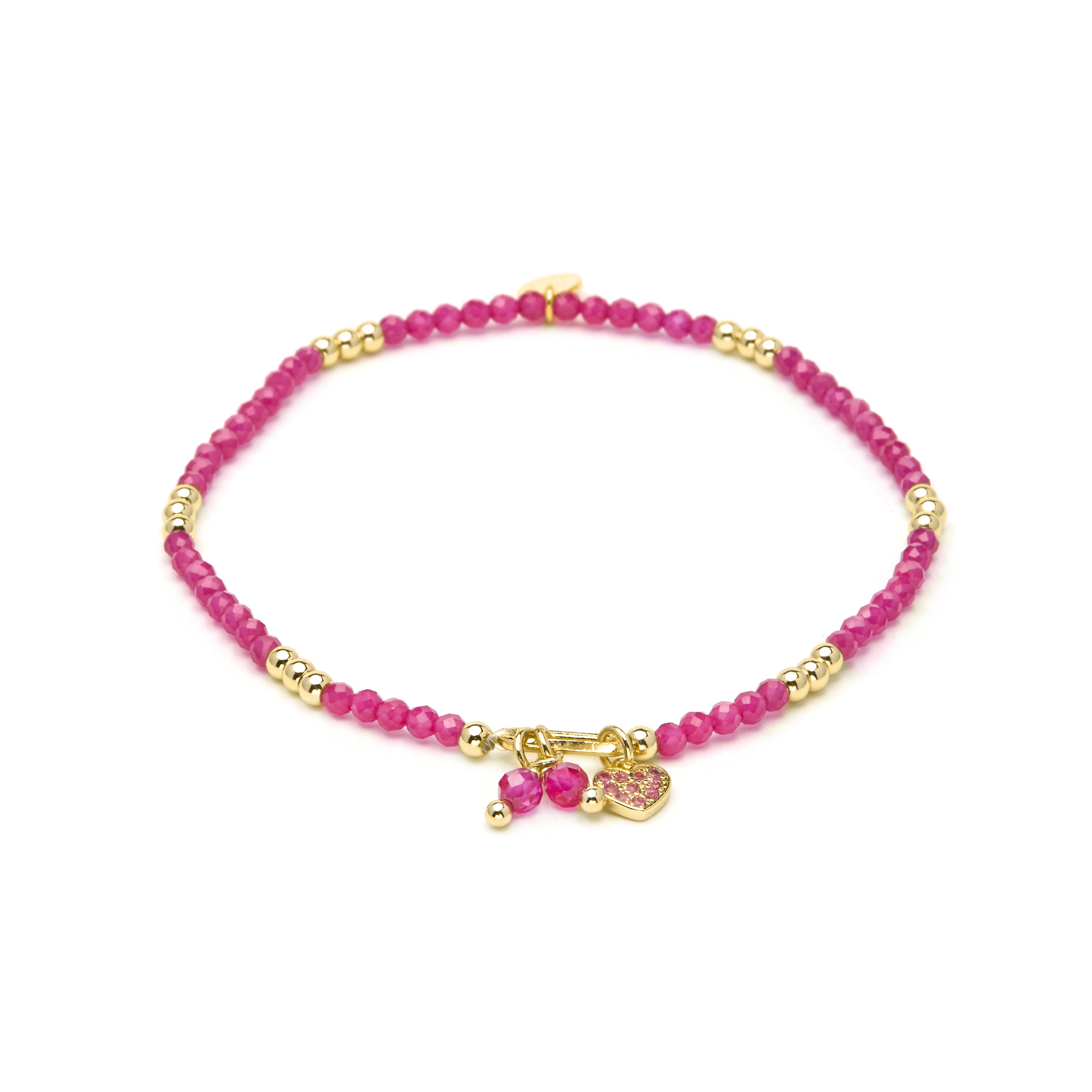 Pulsera de Plata de Ley 925 y Circonita Rubí acabado en oro amarillo 18k - Kamara