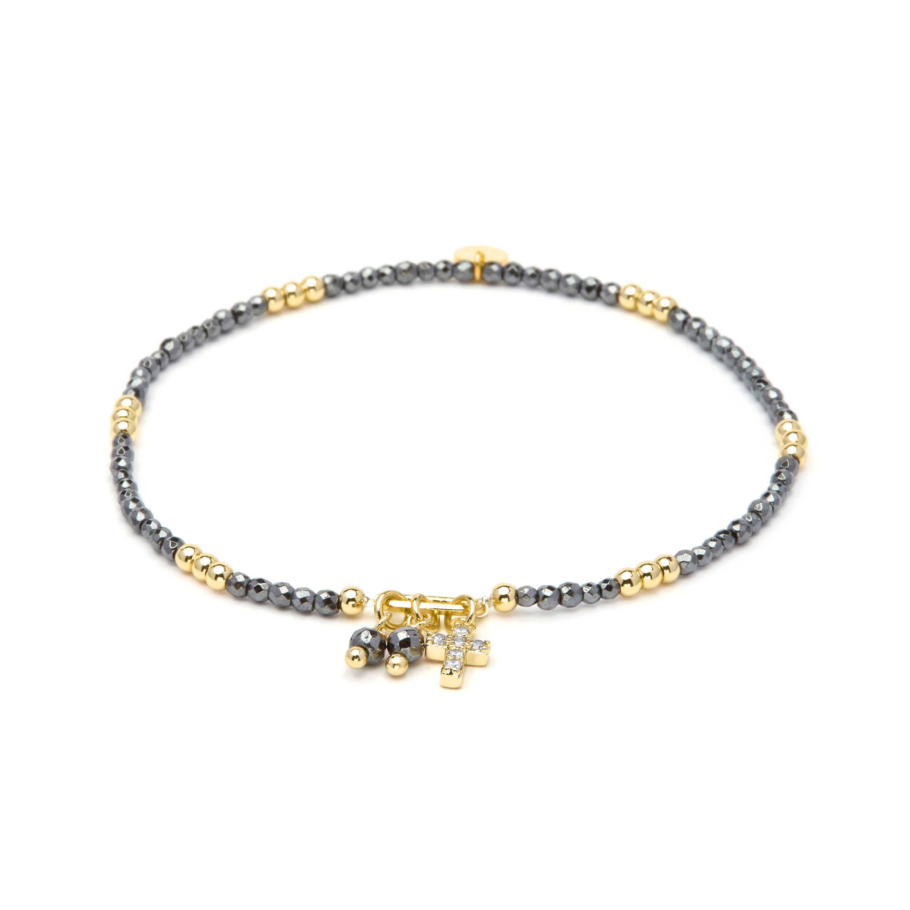 Pulsera de Plata de Ley 925 y Circonita Brillante acabado en oro amarillo 18k - Phanvas