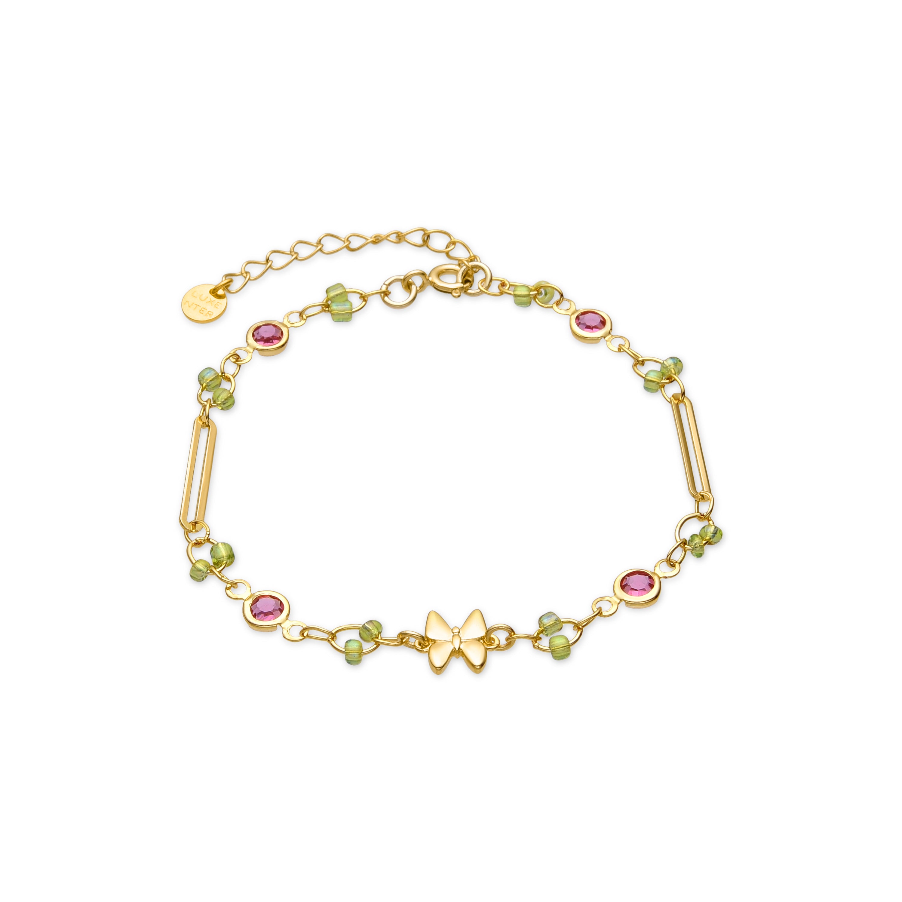 Pulsera de Plata de Ley 925 y Circonita Rubí acabado oro amarillo de 18k - Pirox