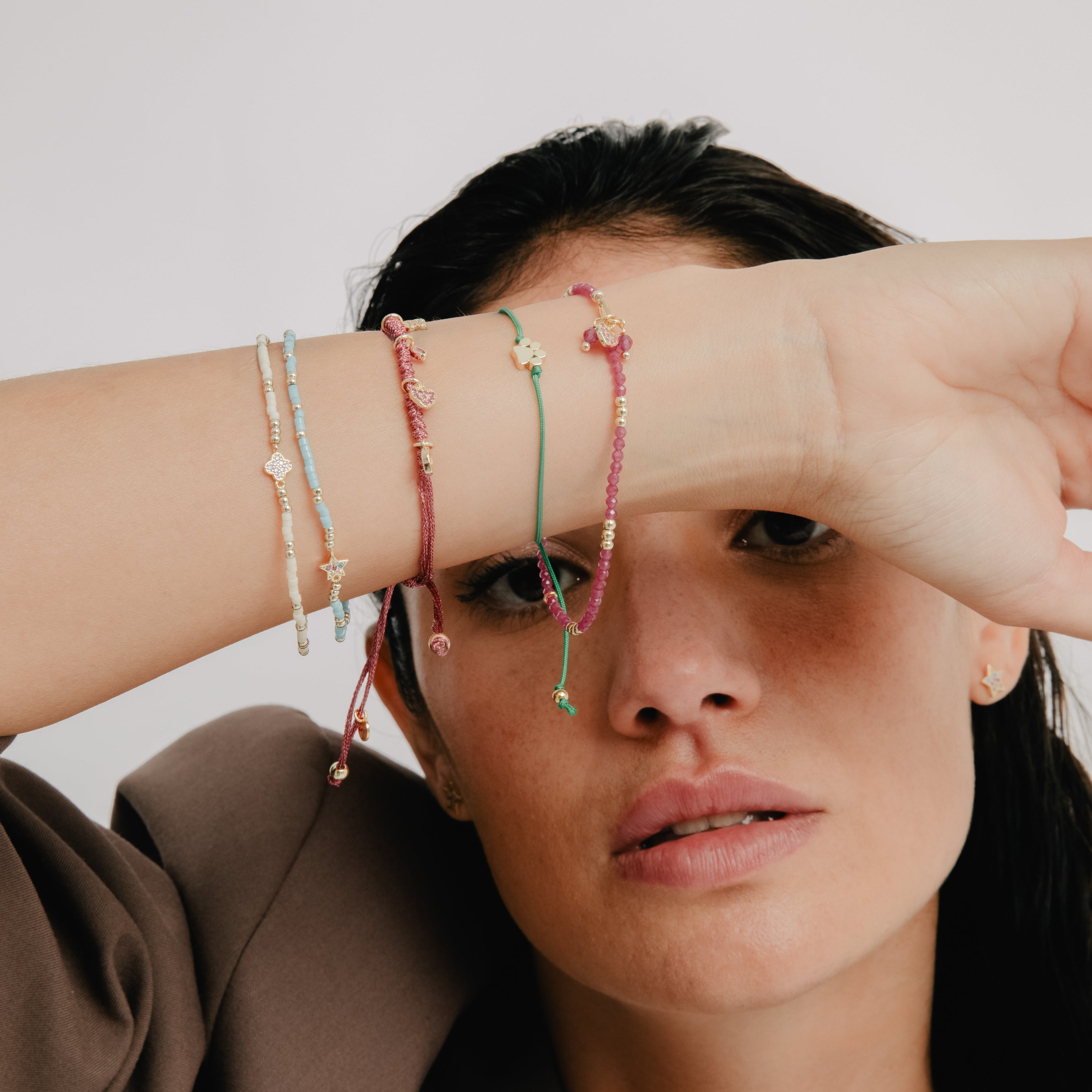 Pulsera de Plata de Ley 925 y Circonita Multicolor acabado en oro amarillo 18k - Lalo