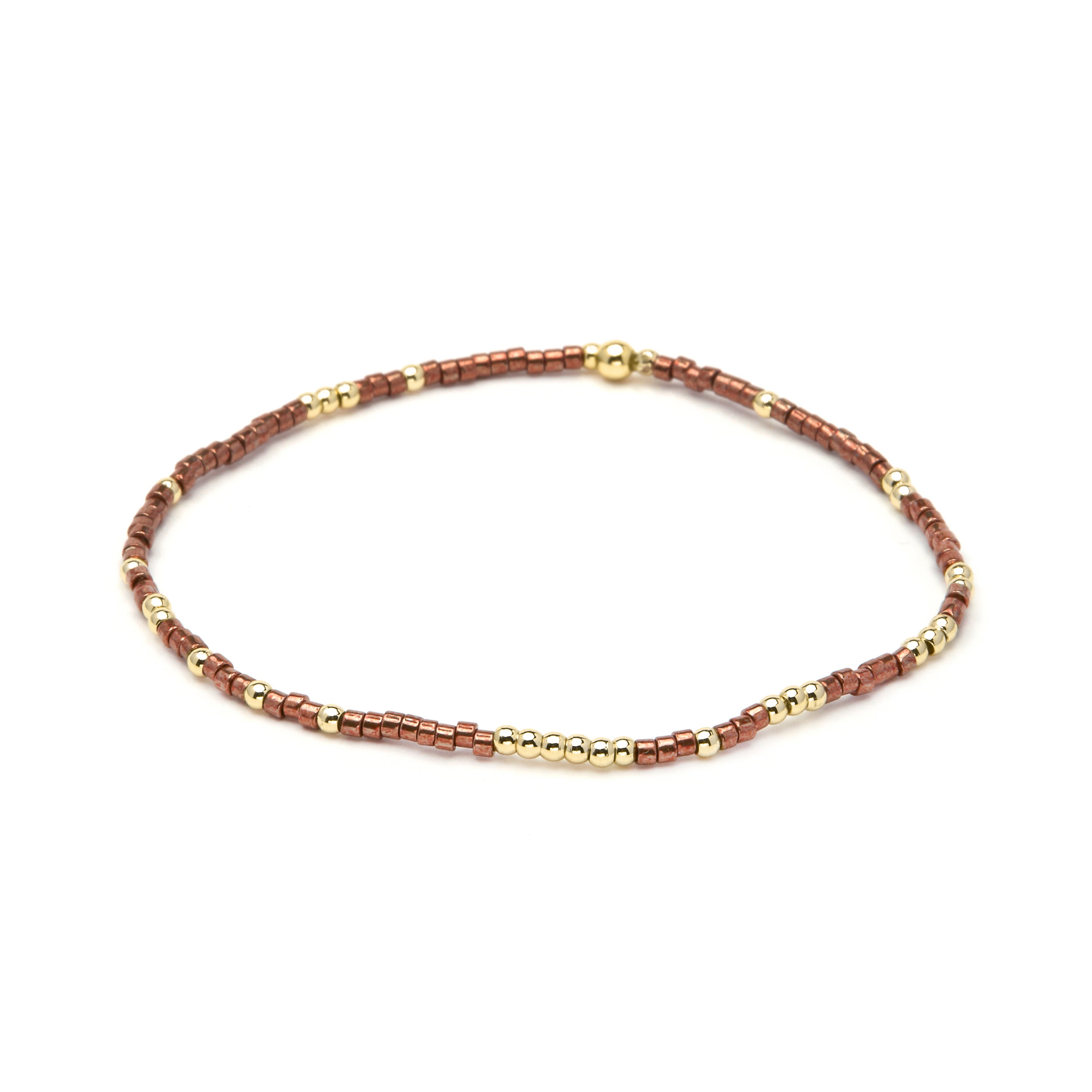 Pulsera de Plata de Ley 925 y Cristal Marron acabado en oro amarillo 18k - Usane