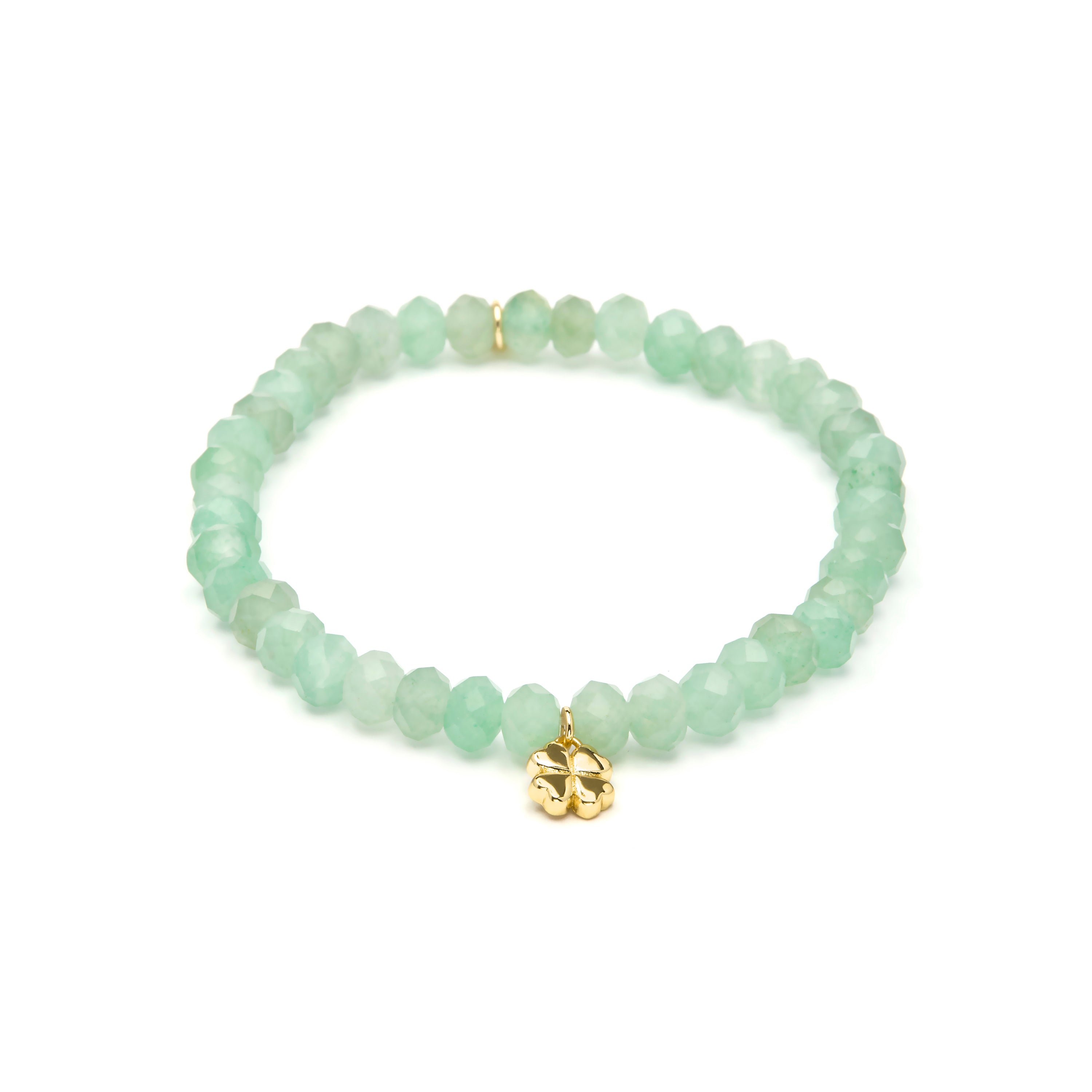 Pulsera de Plata de Ley 925 y Jade Verde acabado en oro amarillo 18k - Rinsa