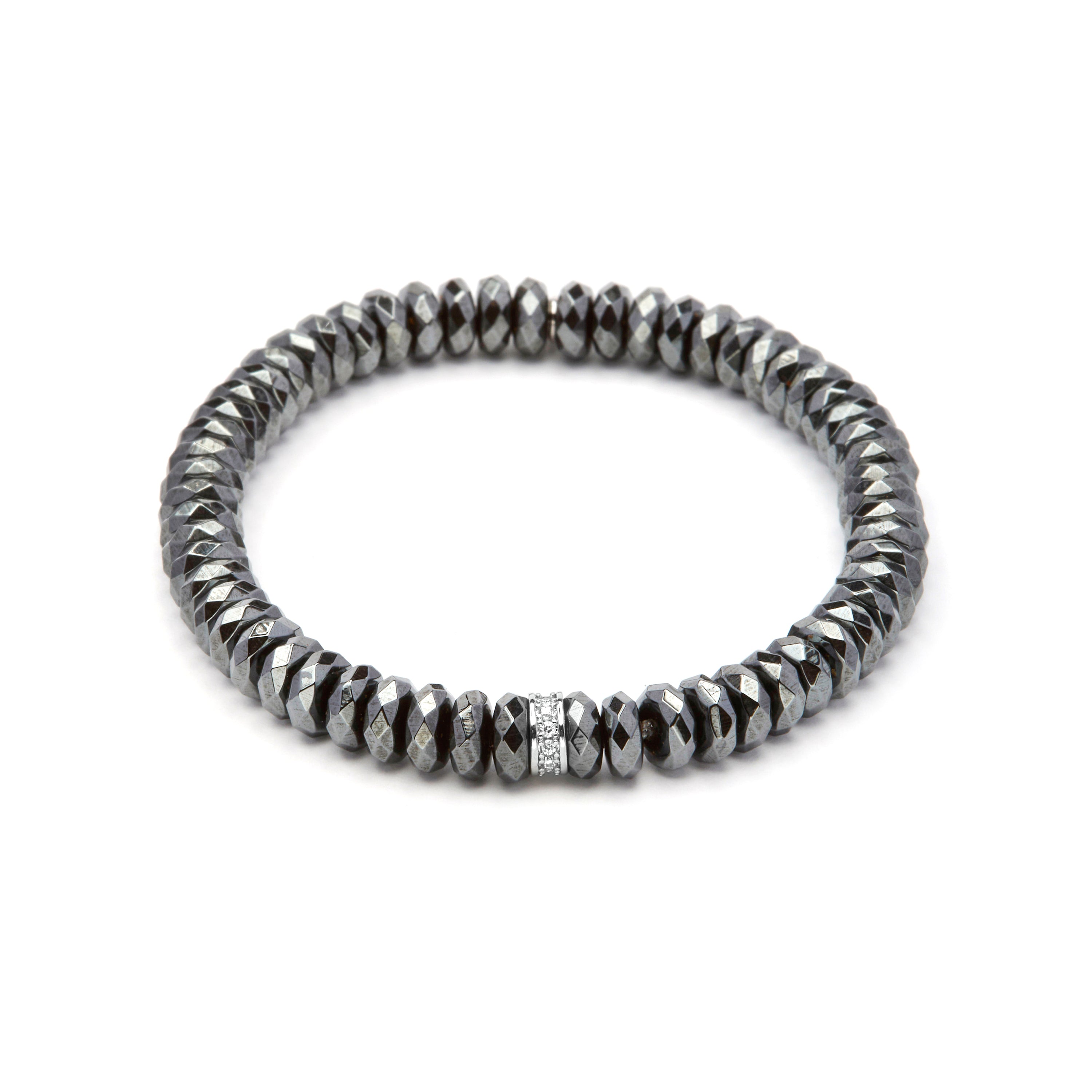Pulsera de Plata de Ley 925 y Hematite acabado en rodio - Sihi
