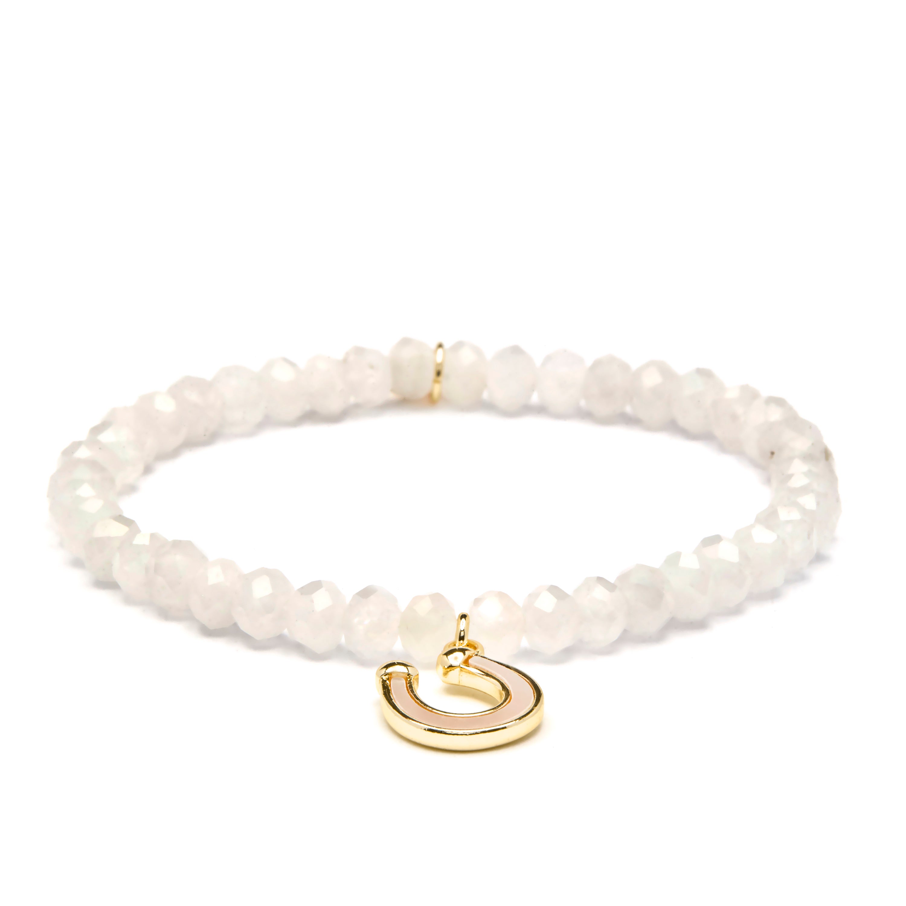 Pulsera de Plata de Ley 925 y Piedra de Luna acabado en oro amarillo 18k - Mera